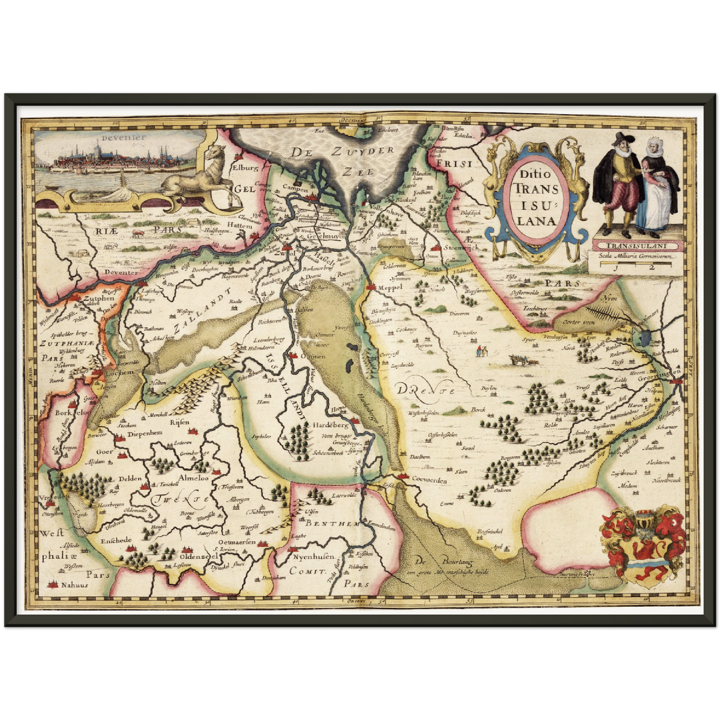 Historische Landkarte Provinz Overijssel um 1617