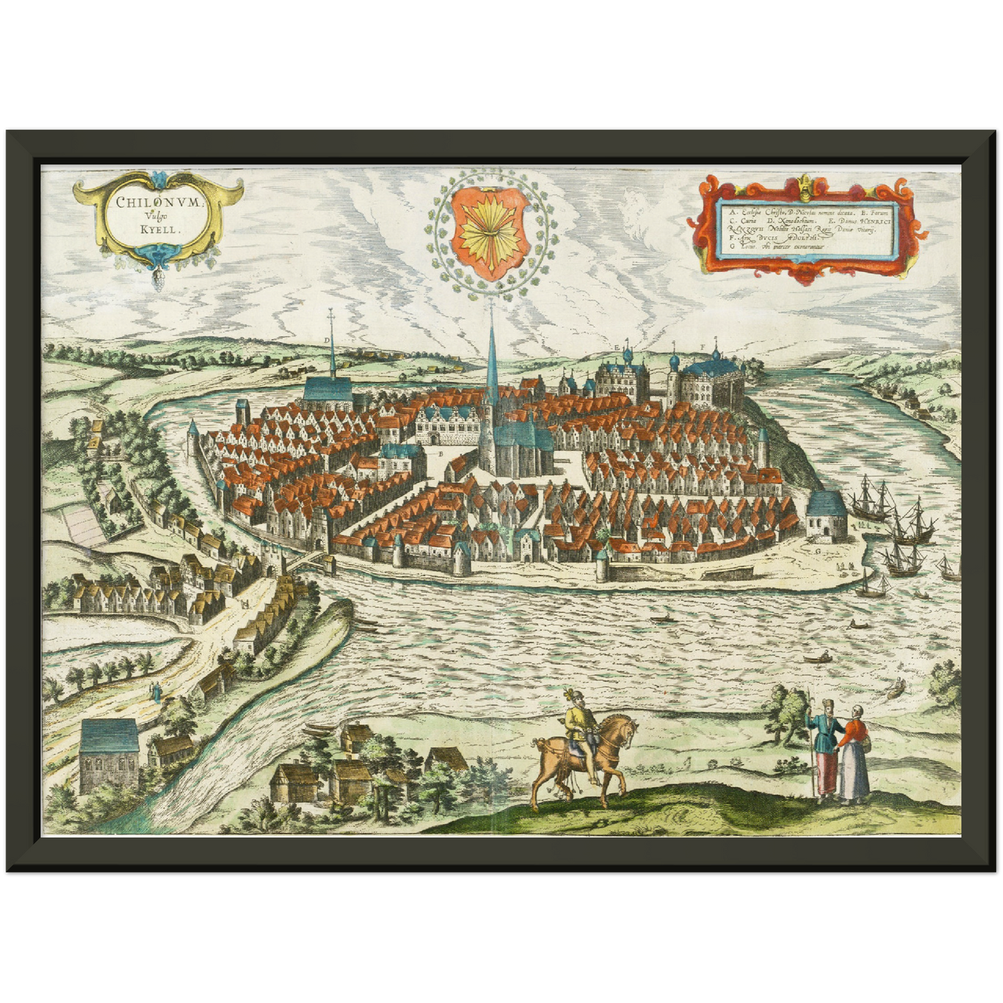 Historische Stadtansicht Kiel um 1612