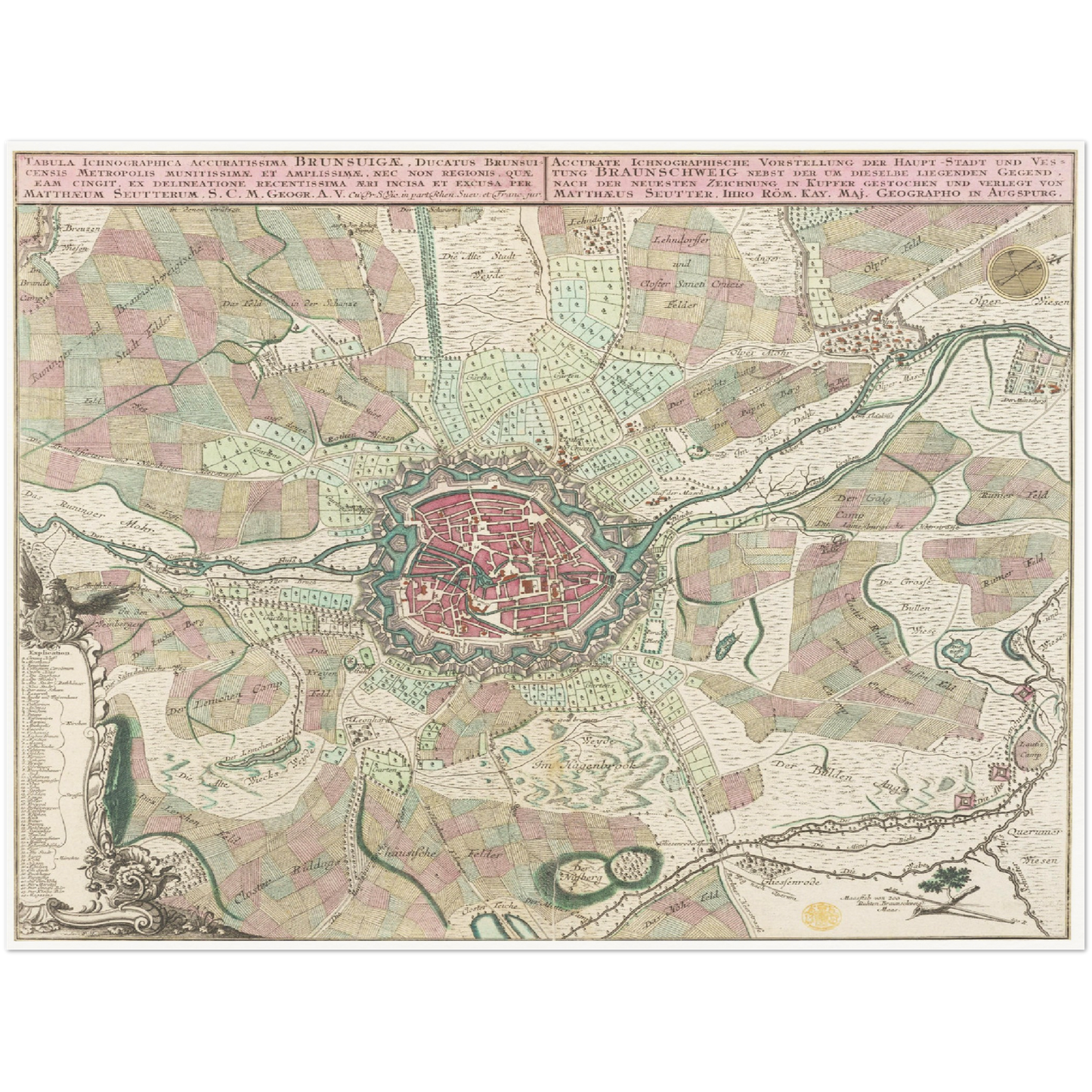 Historischer Stadtplan Braunschweig um 1750