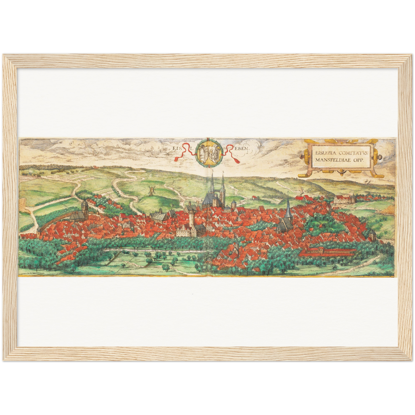 Historische Stadtansicht Eisleben um 1592