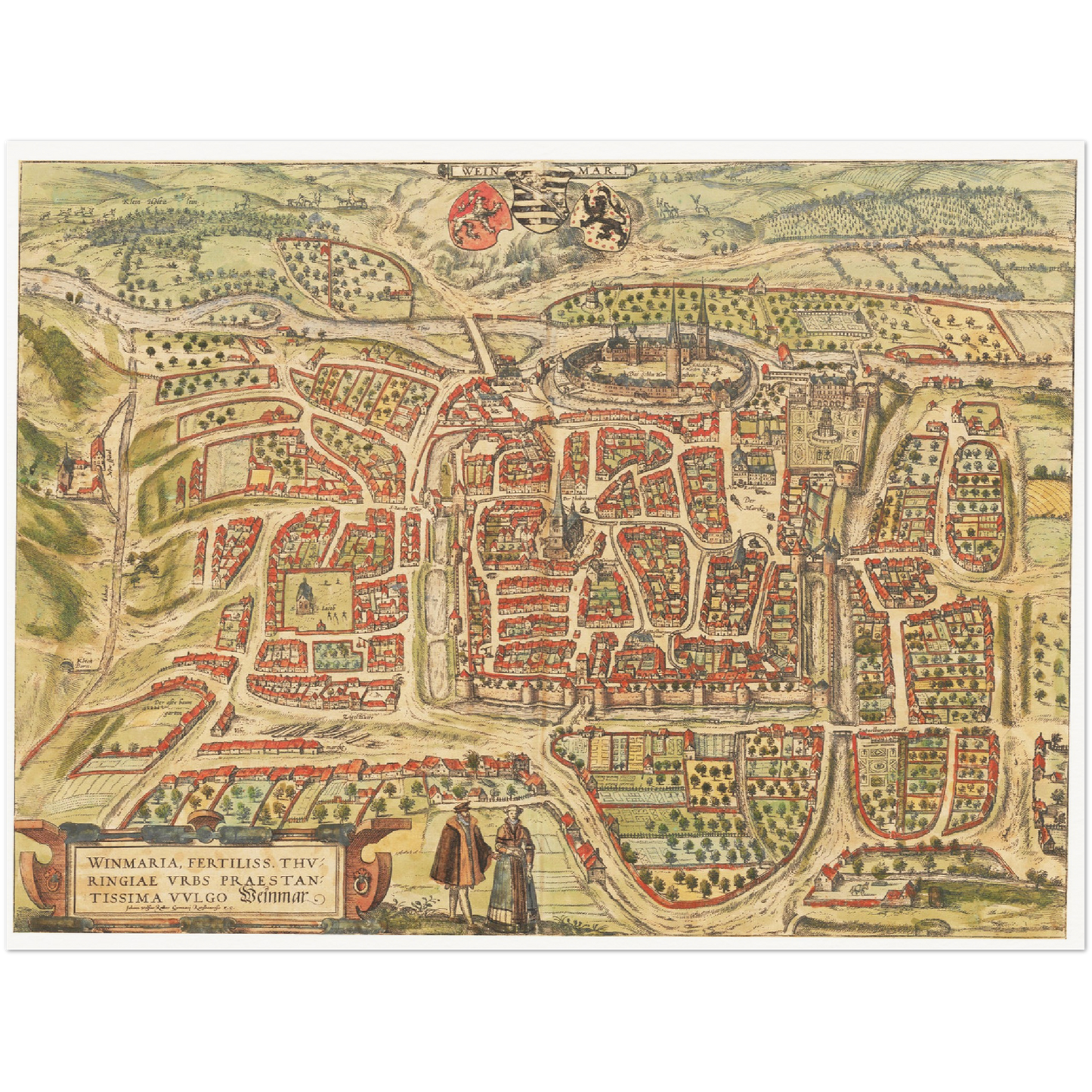 Historische Stadtansicht Weimar um 1582