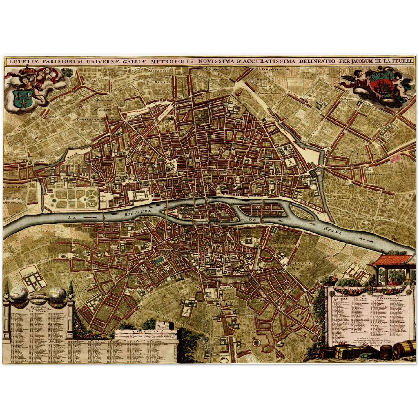 Historischer Stadtplan Paris um 1700