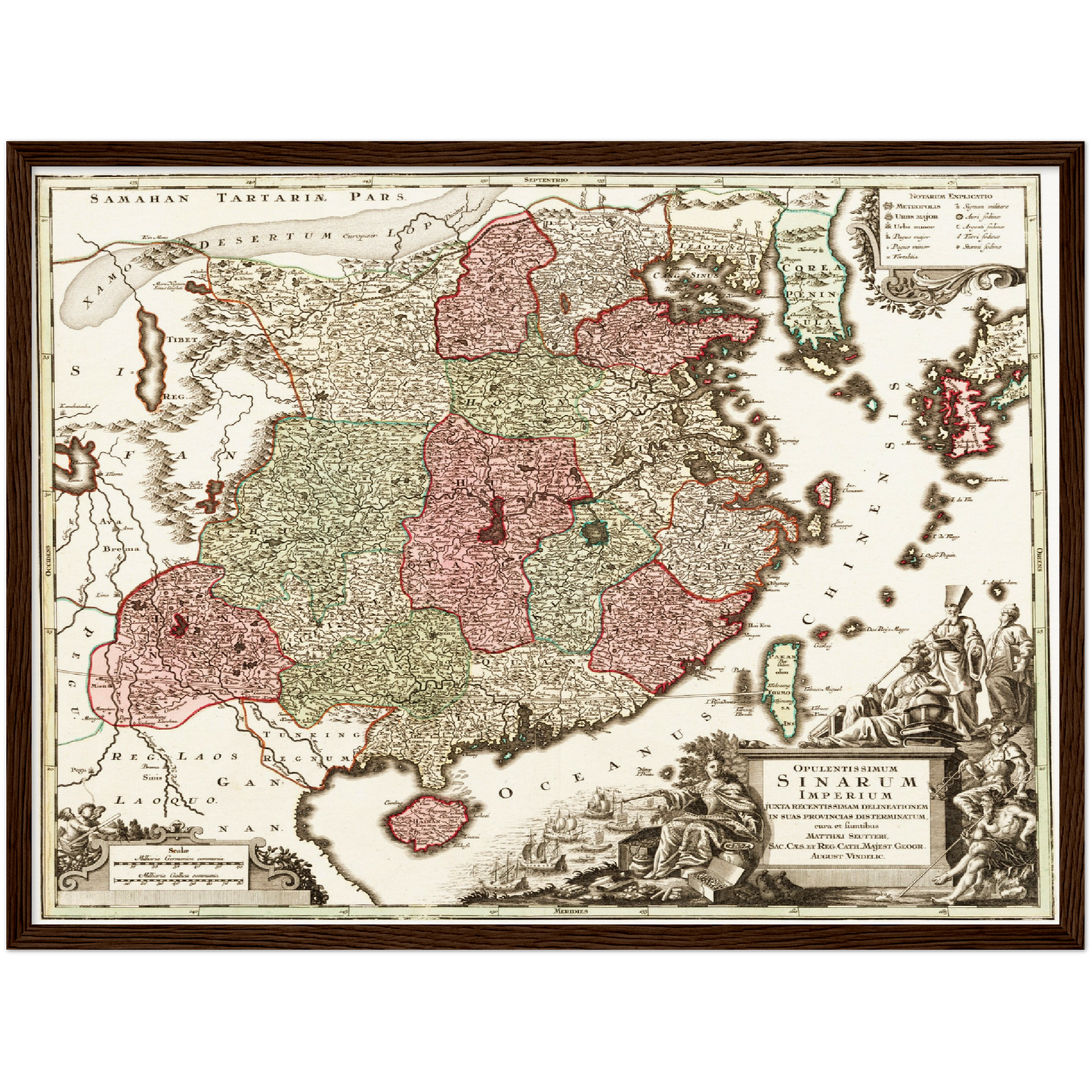 Historische Landkarte China um 1740