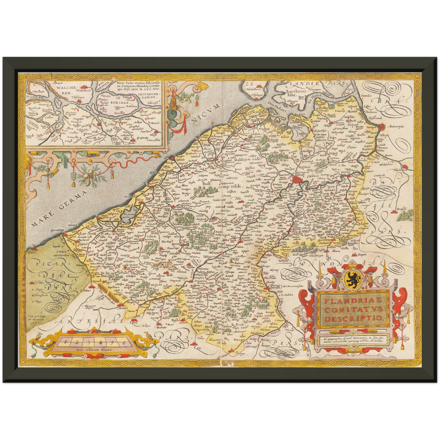 Historische Landkarte Flandern um 1609