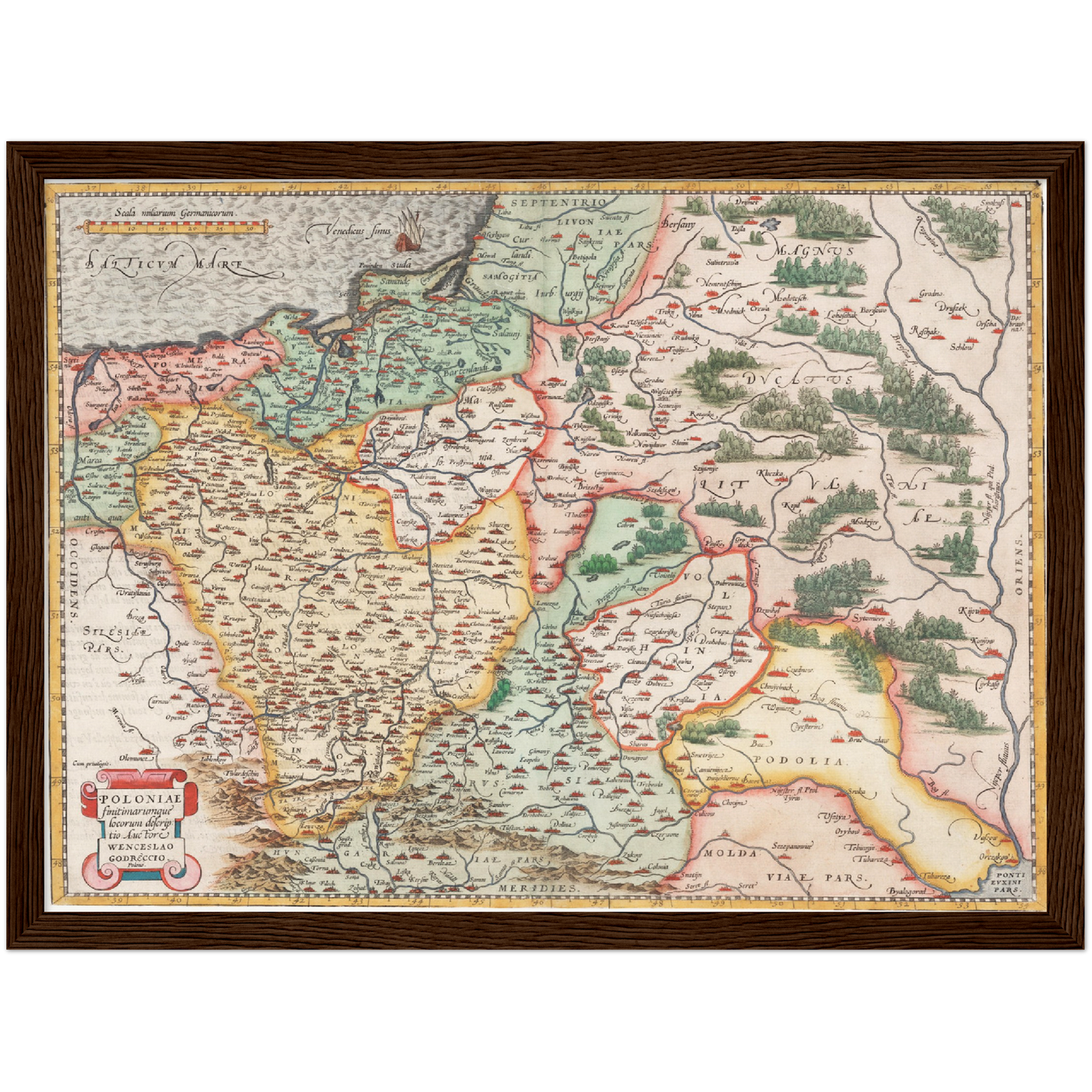 Historische Landkarte Polen um 1570