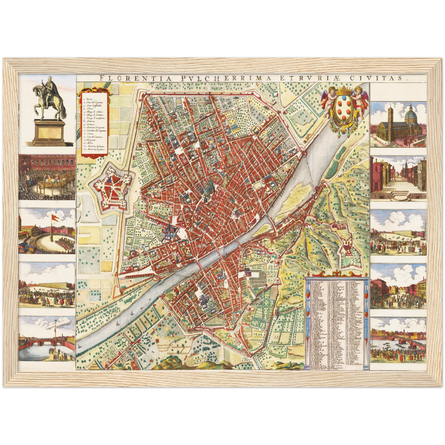 Historischer Stadtplan Florenz um 1660