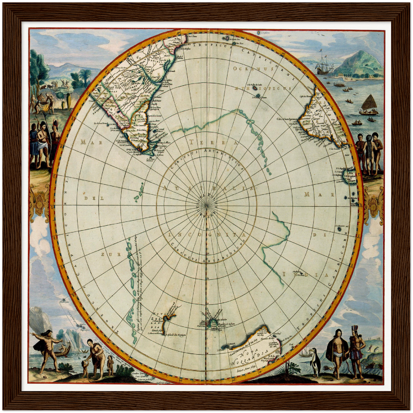 Historische Landkarte Antarktis um 1690