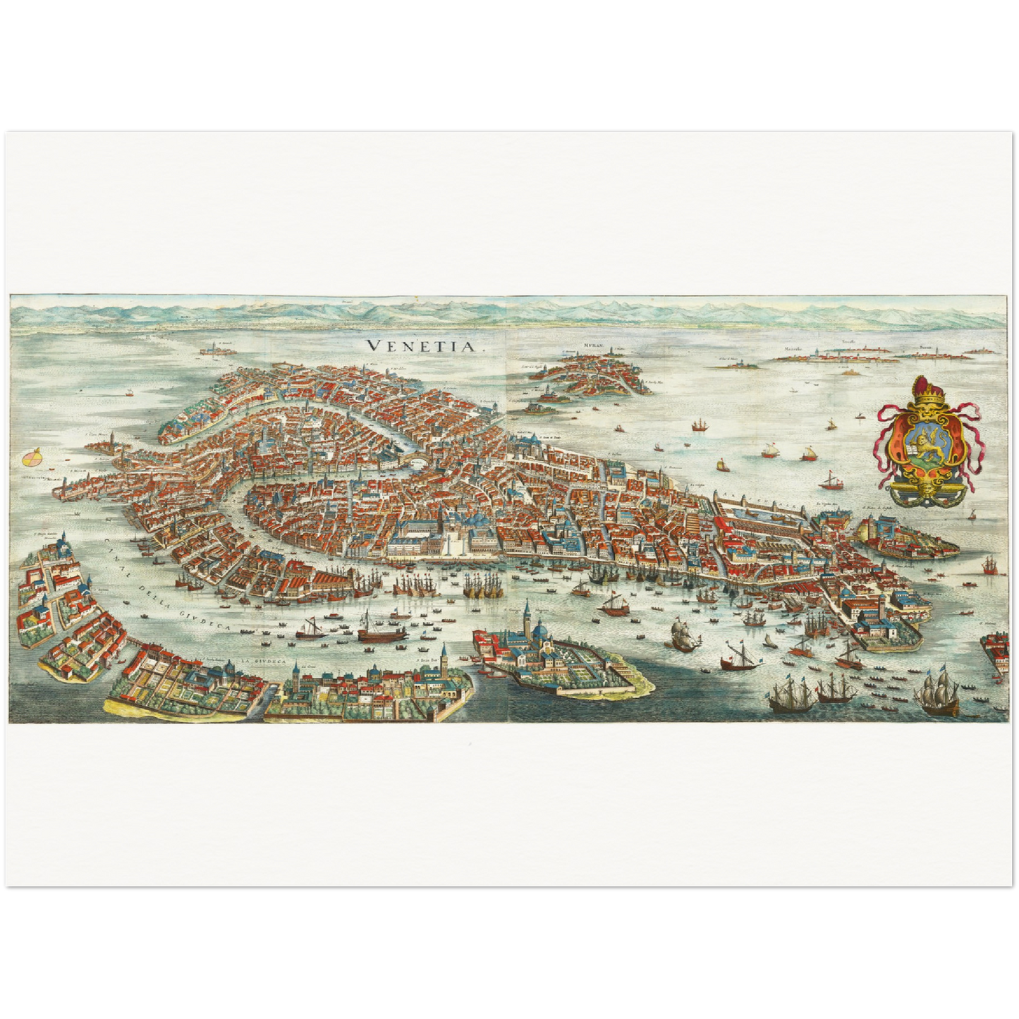 Historische Stadtansicht Venedig um 1636