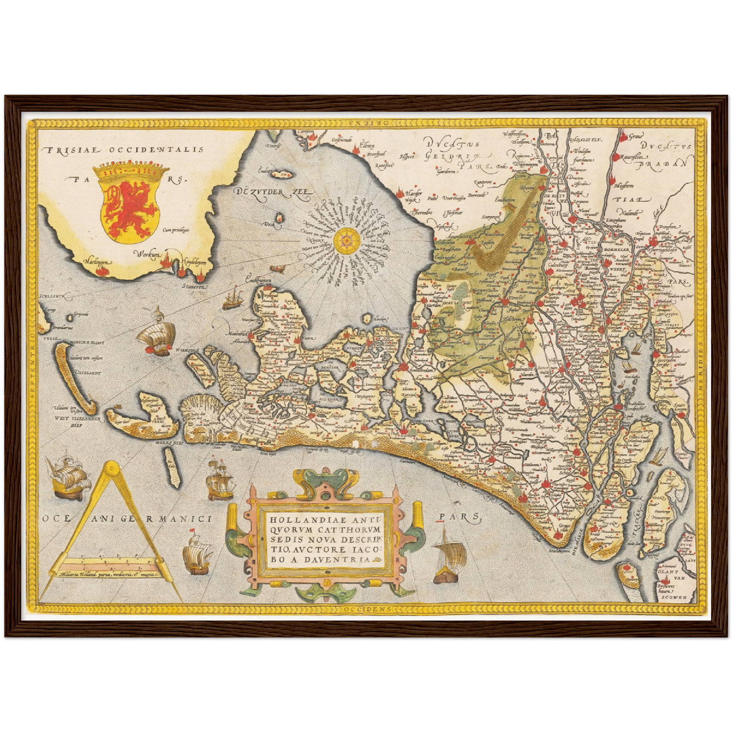 Historische Landkarte Provinz Holland um 1609
