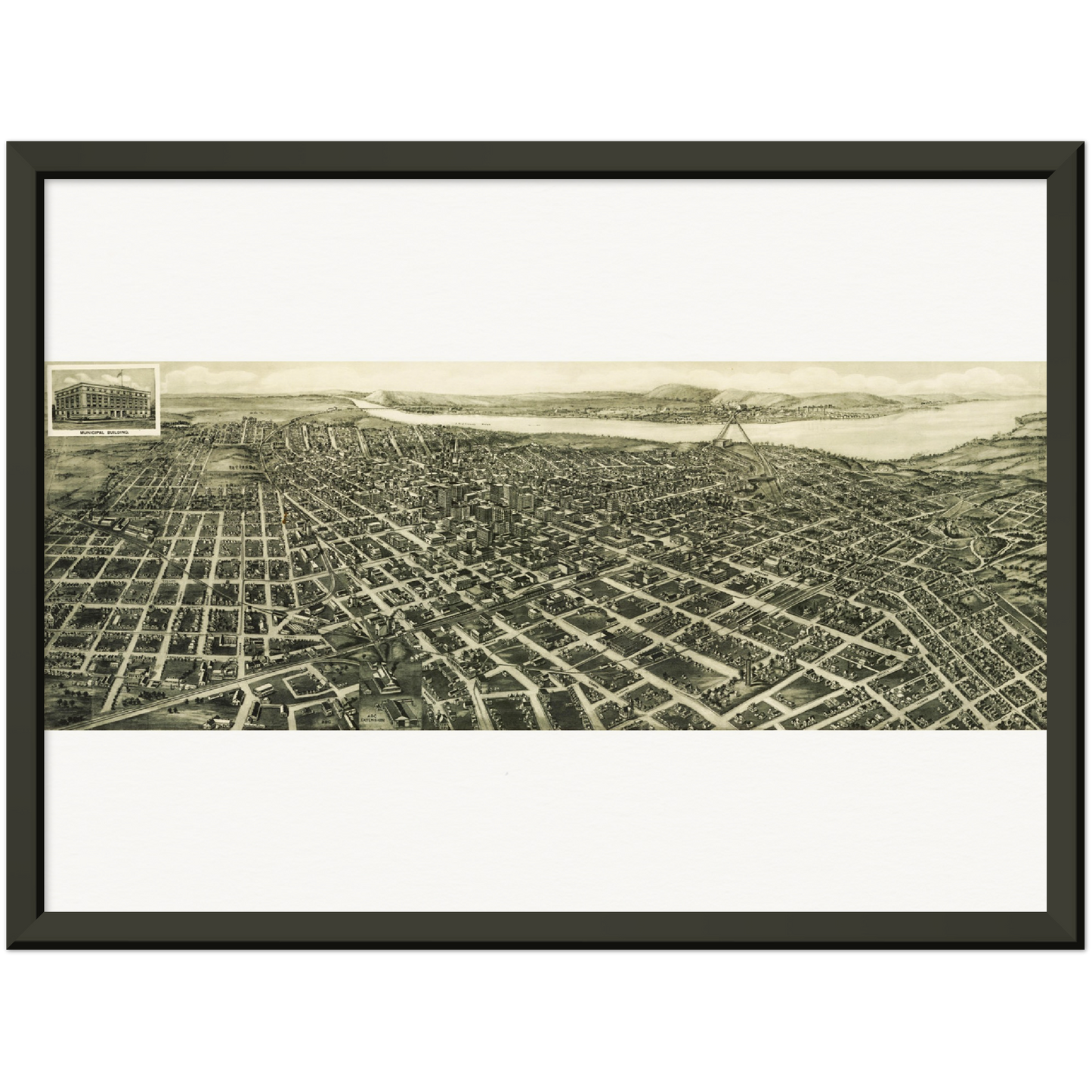 Historische Stadtansicht Tulsa um 1918