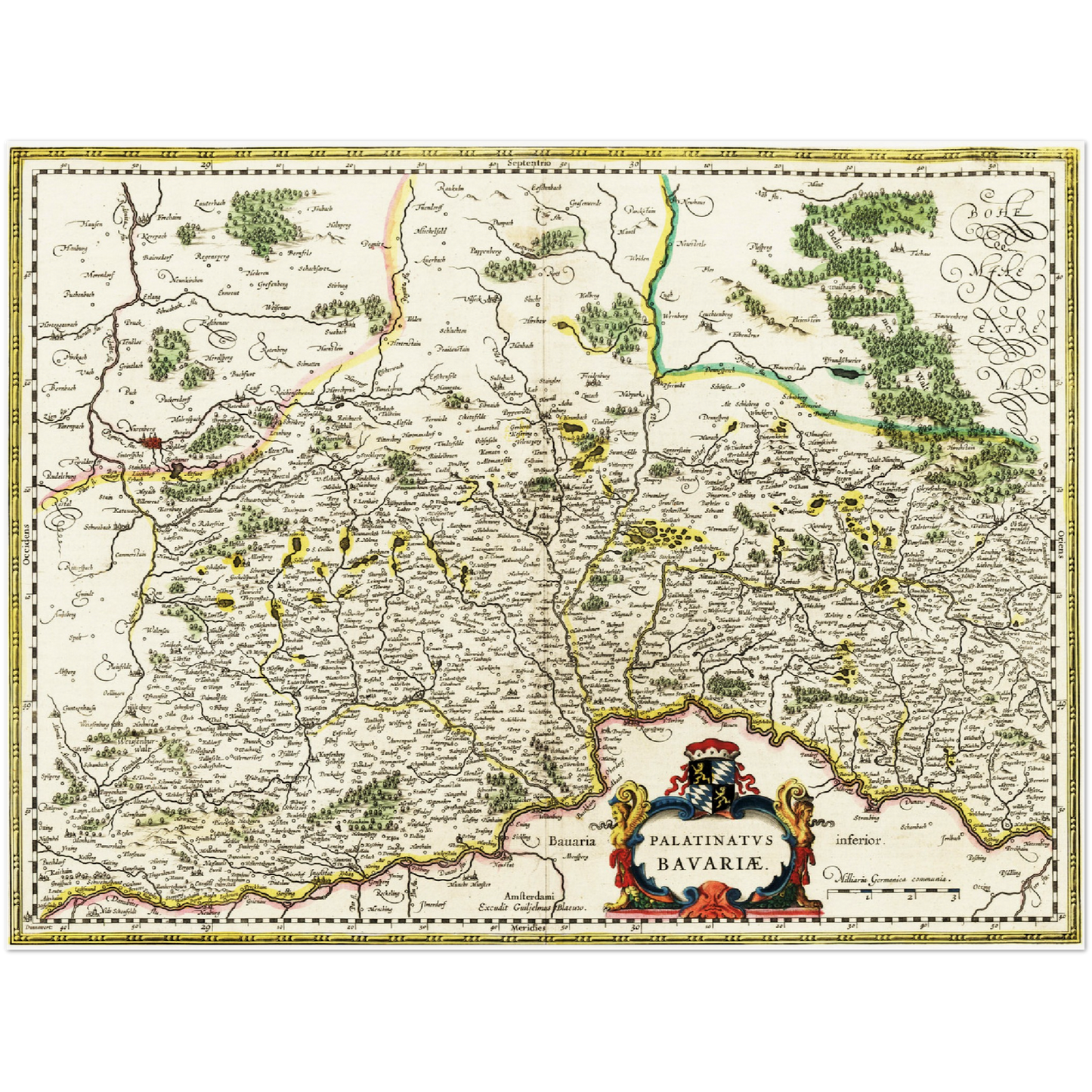 Historische Landkarte Oberpfalz um 1647