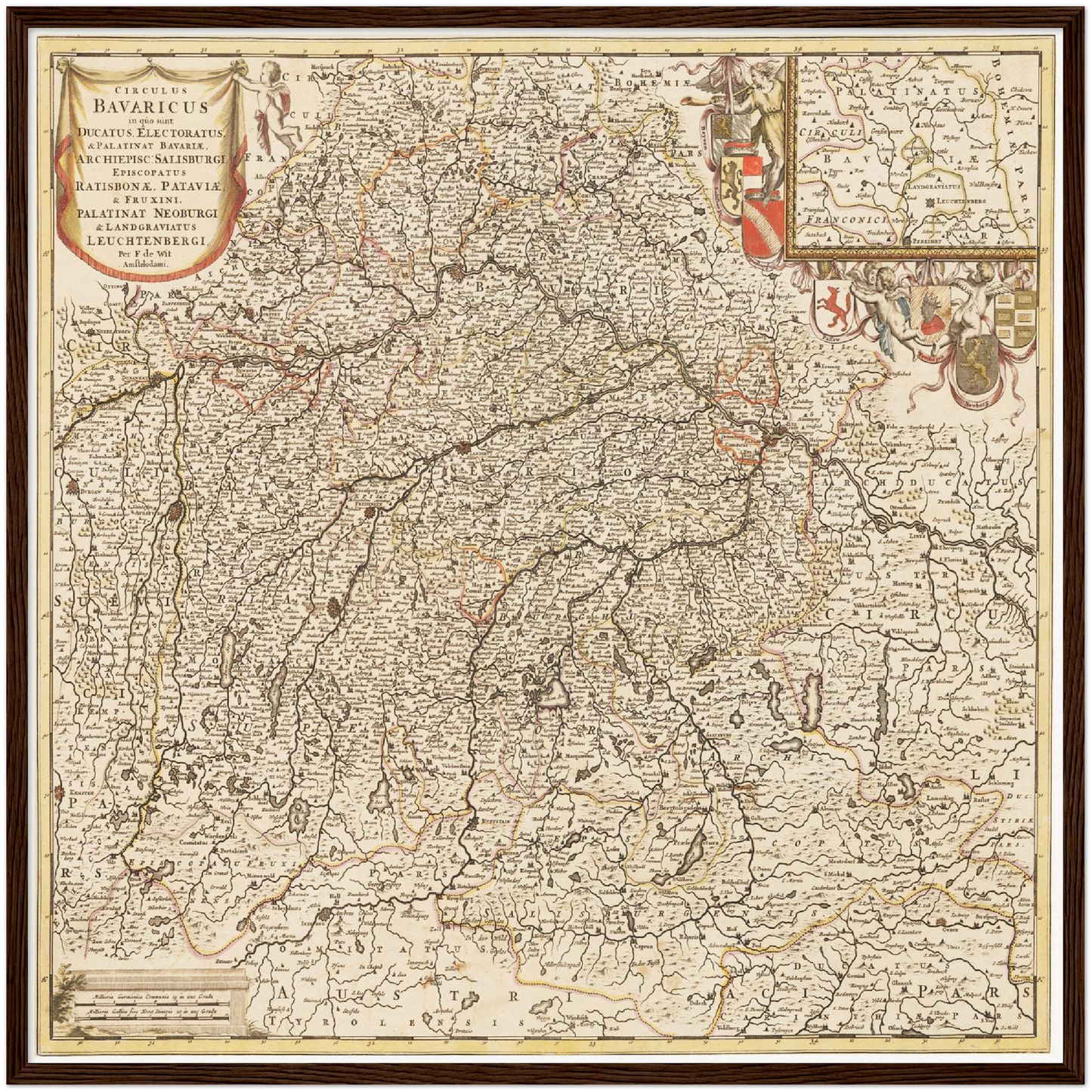 Historische Landkarte Bayern um 1698