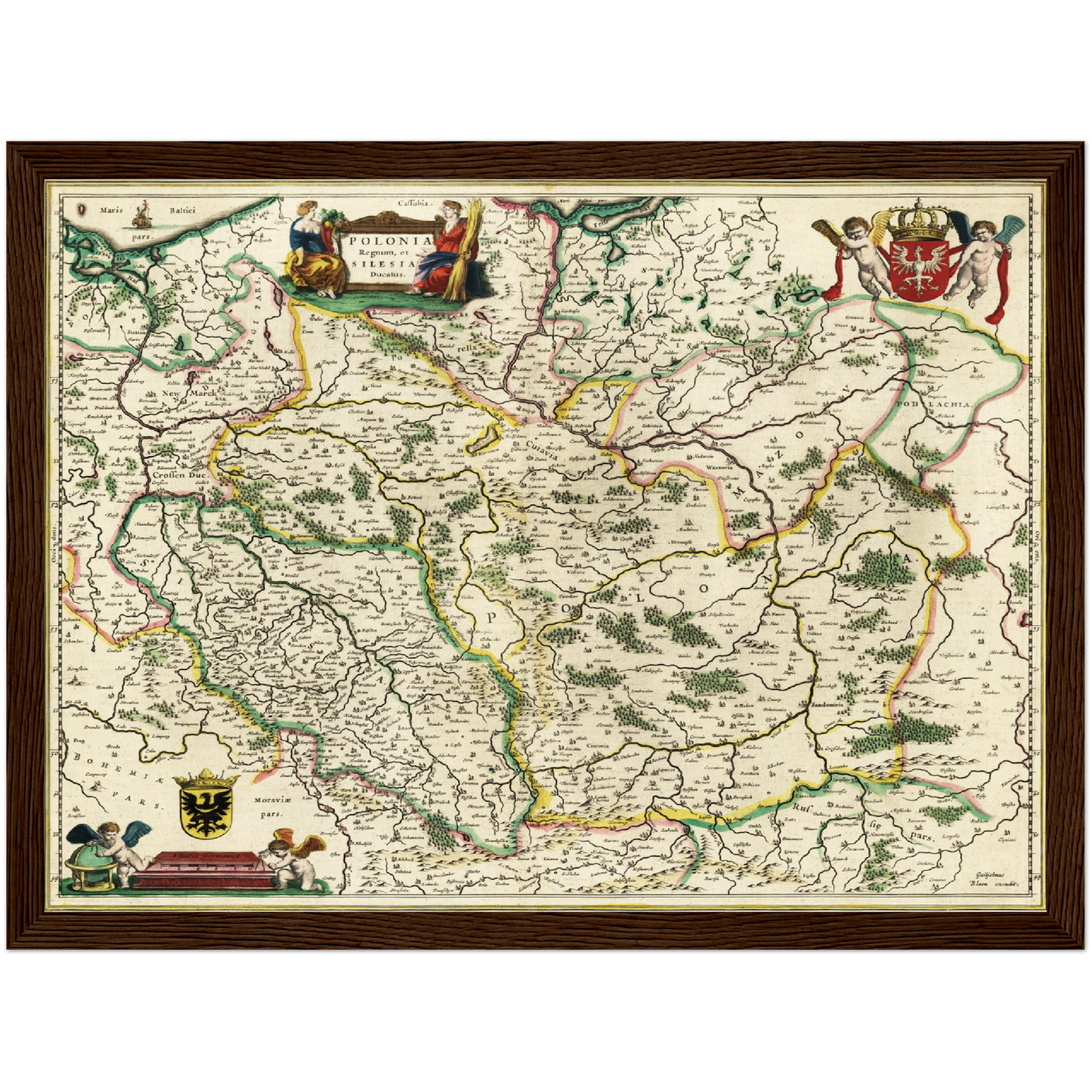 Historische Landkarte Polen um 1647
