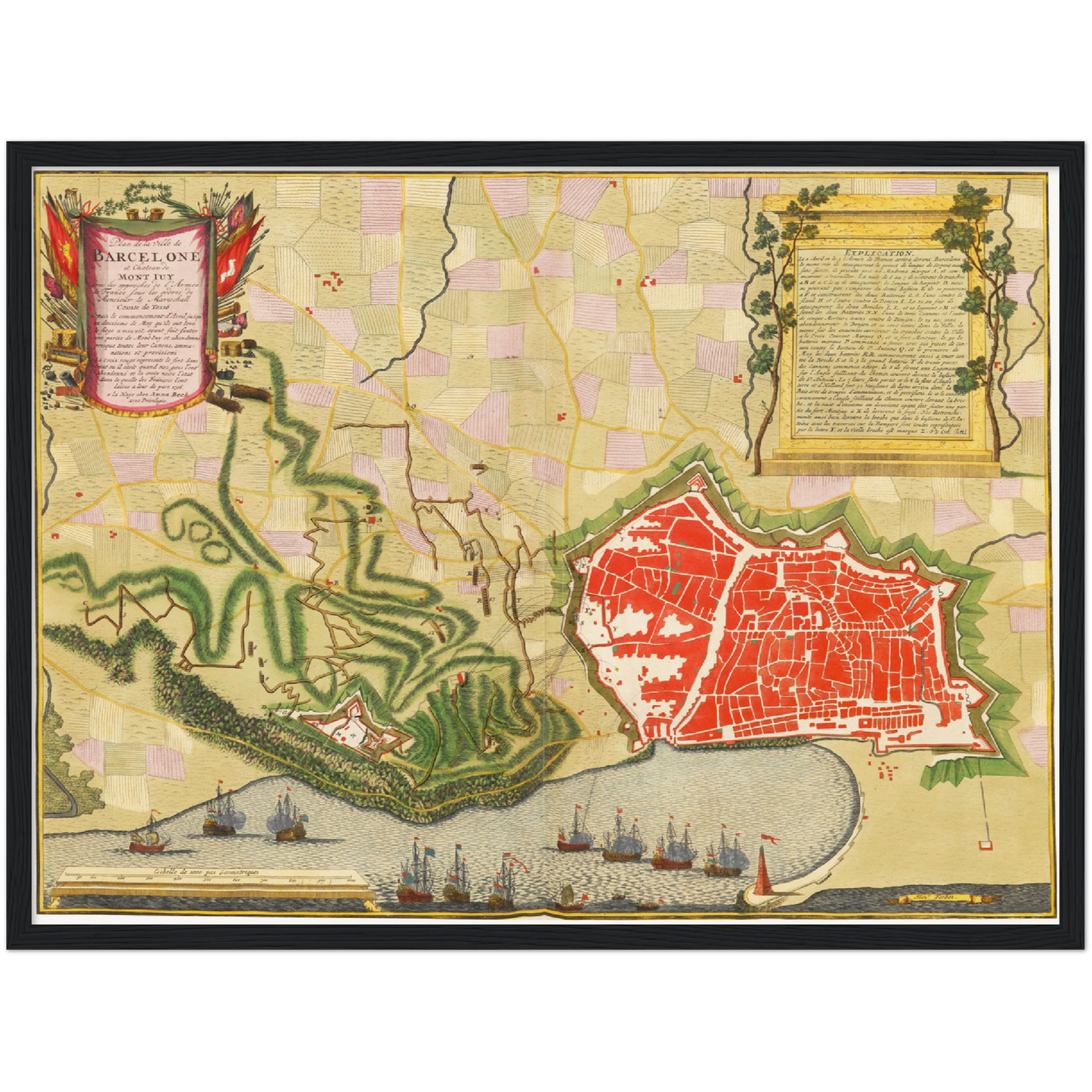 Historischer Stadtplan Barcelona um 1700