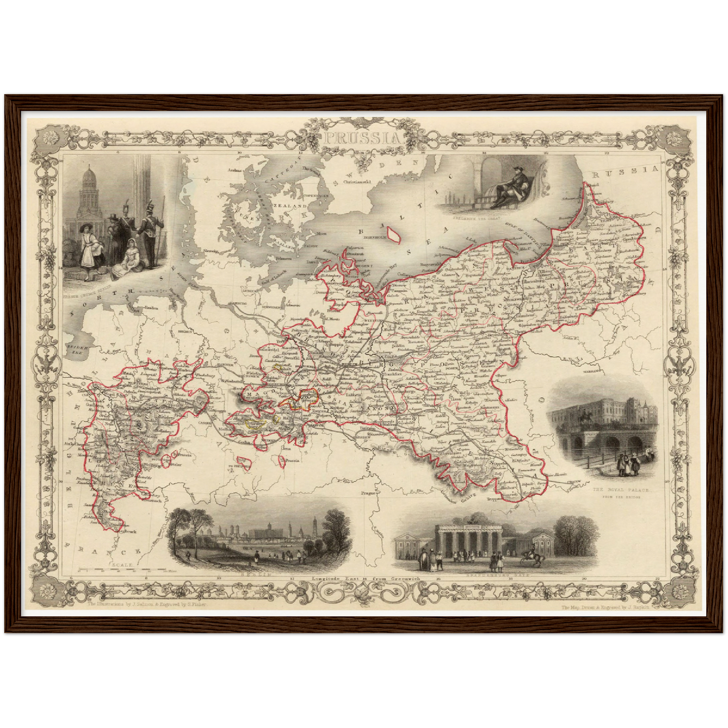 Historische Landkarte Preußen um 1850