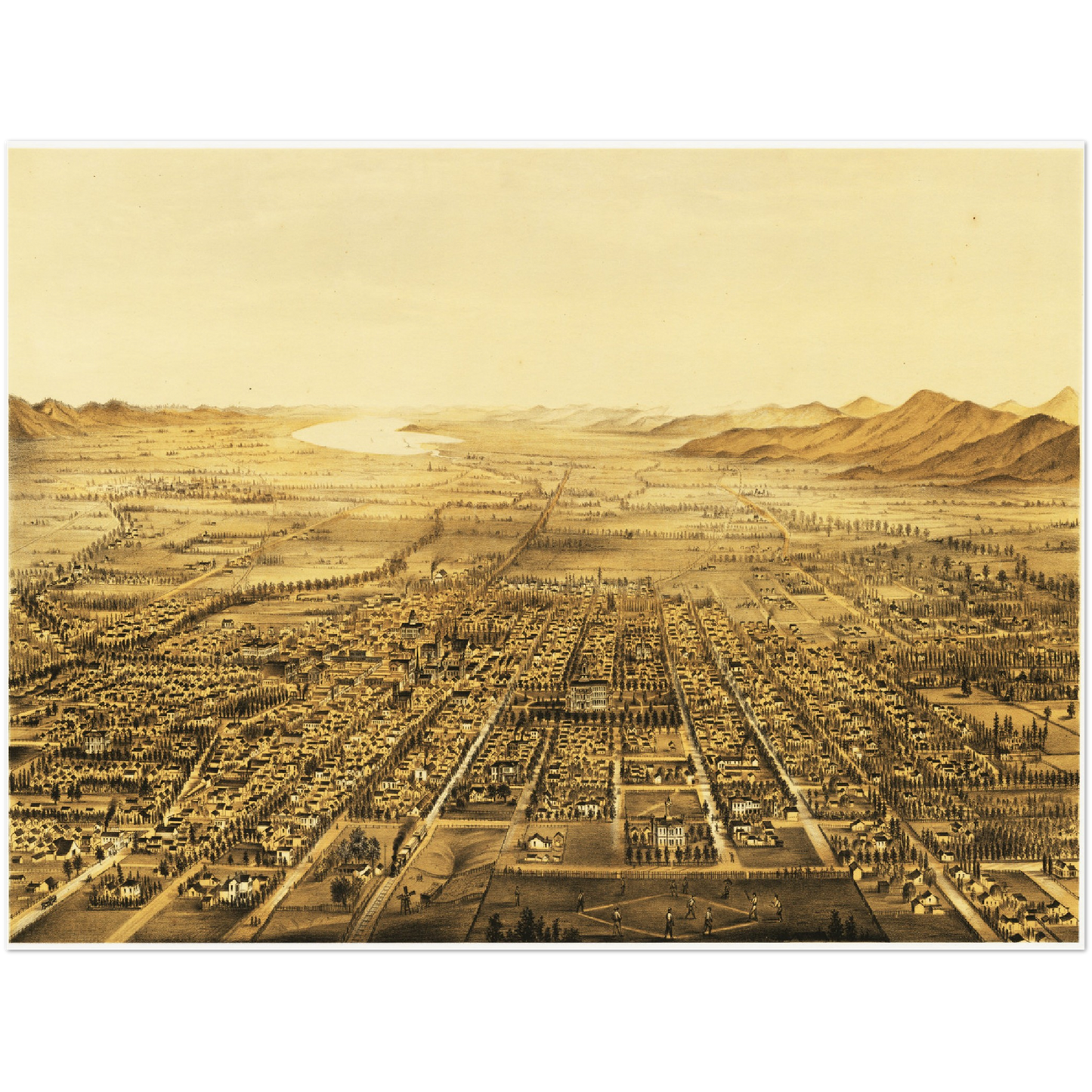 Historische Stadtansicht San José um 1875