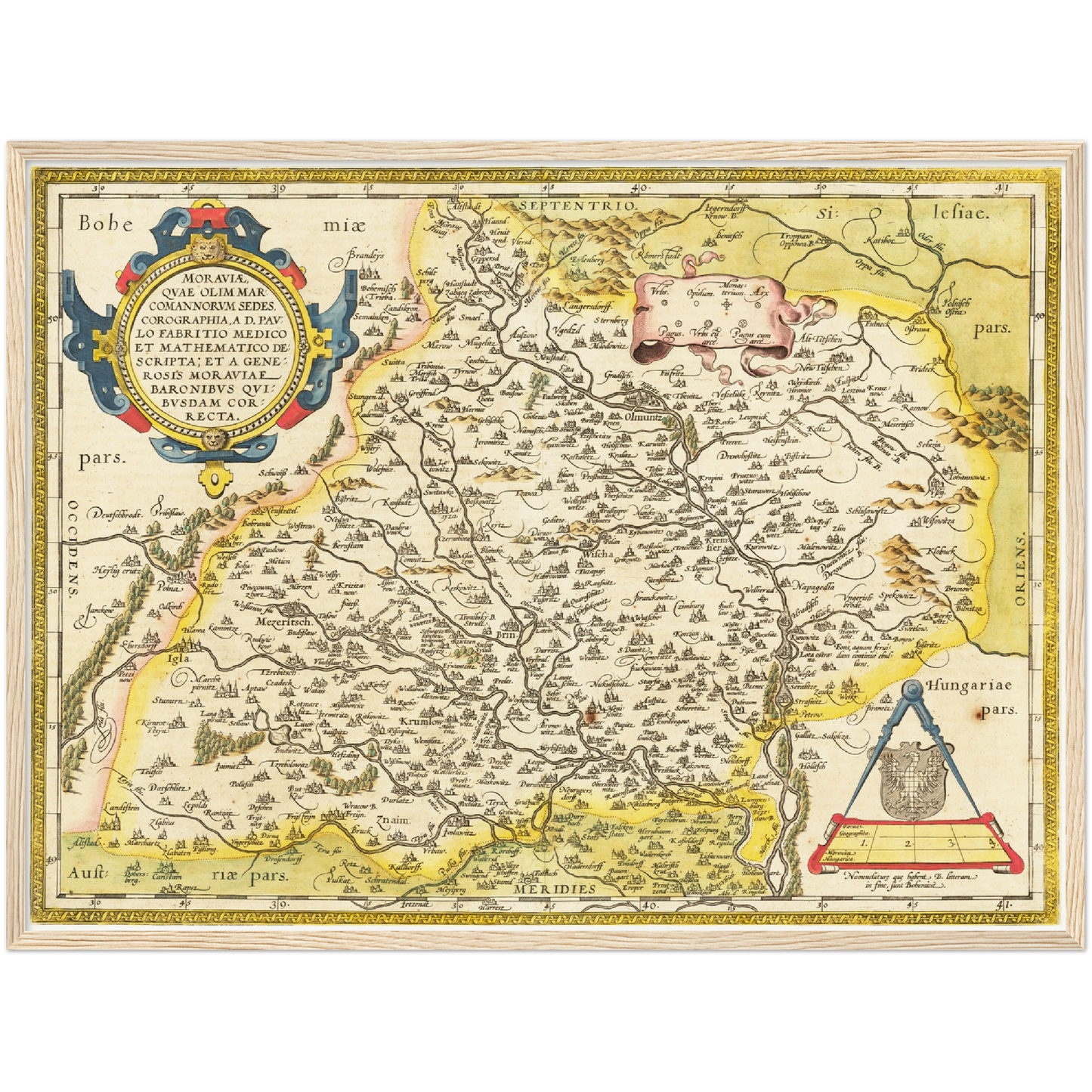 Historische Landkarte Mähren um 1609