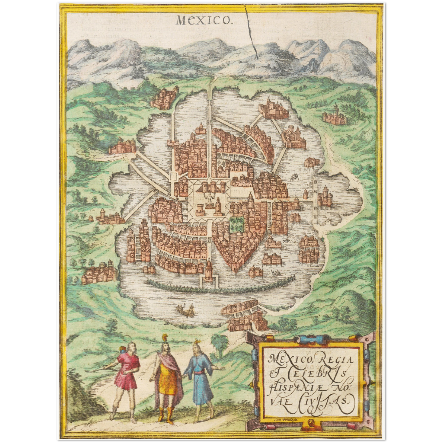 Historischer Stadtplan Mexiko-Stadt um 1570