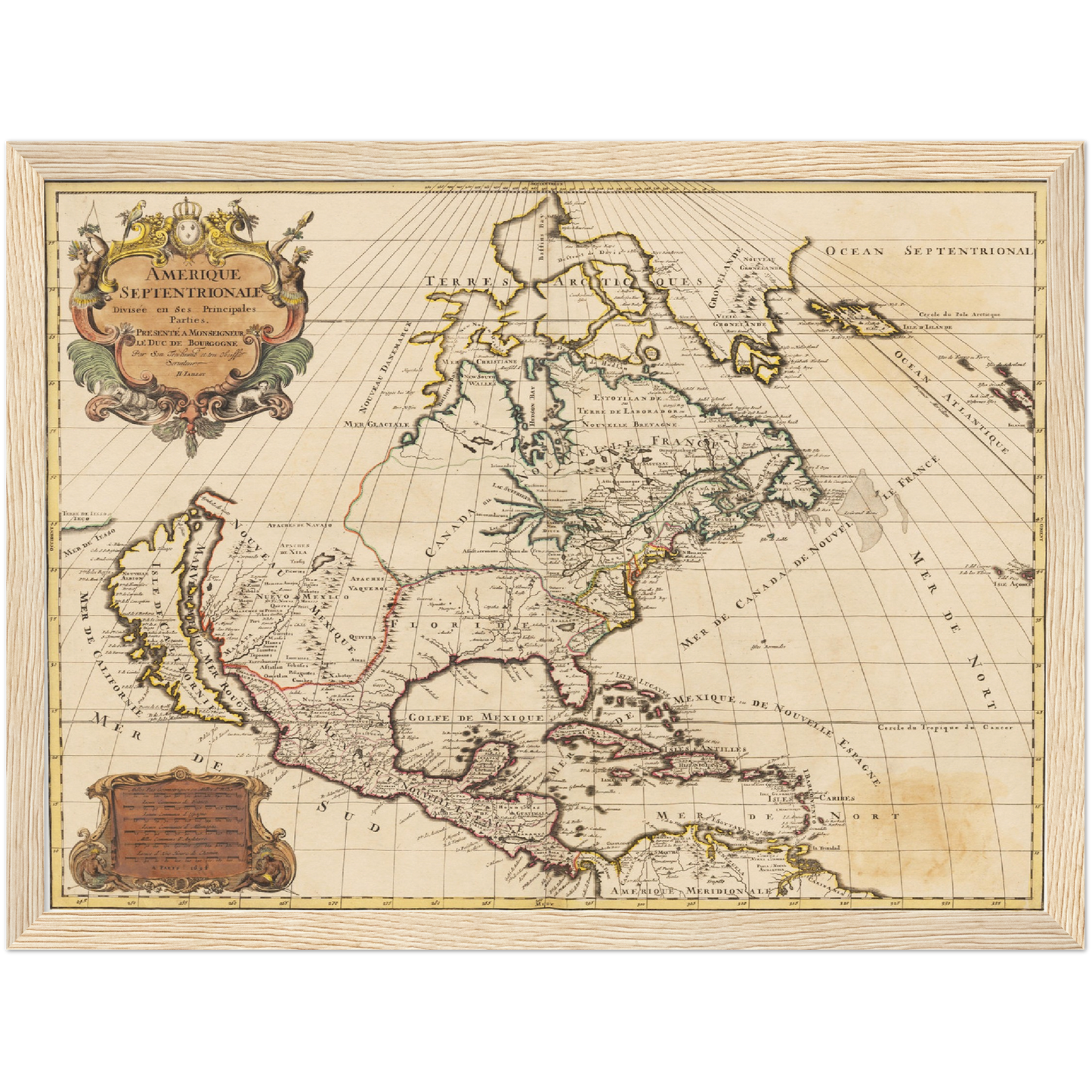 Historische Landkarte Nordamerika um 1694