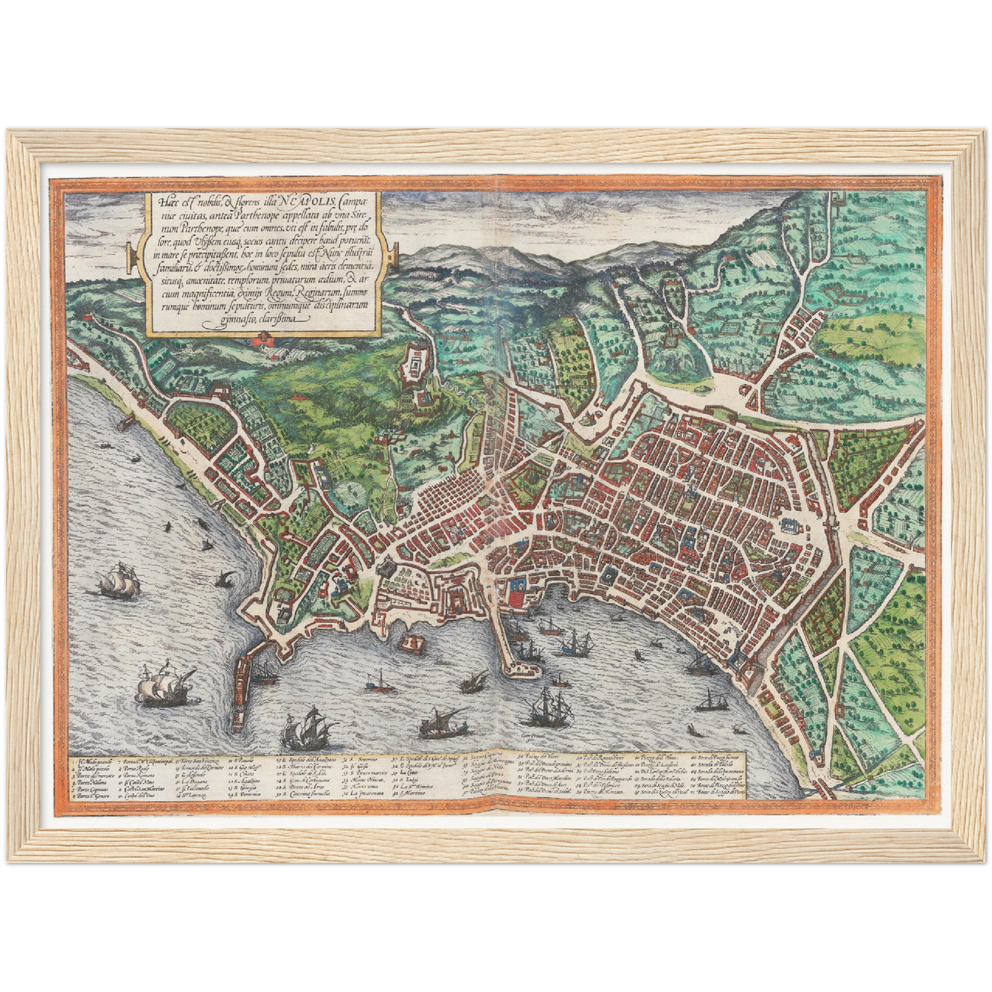 Historische Stadtansicht Neapel um 1609