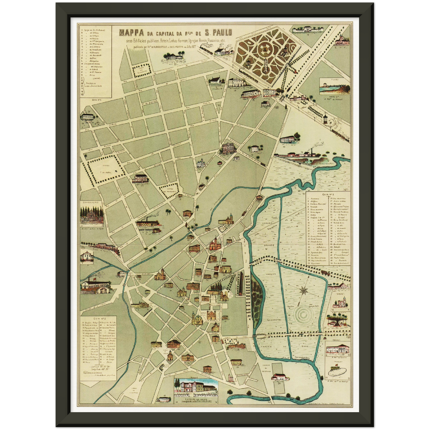 Historischer Stadtplan Sao Paulo um 1877