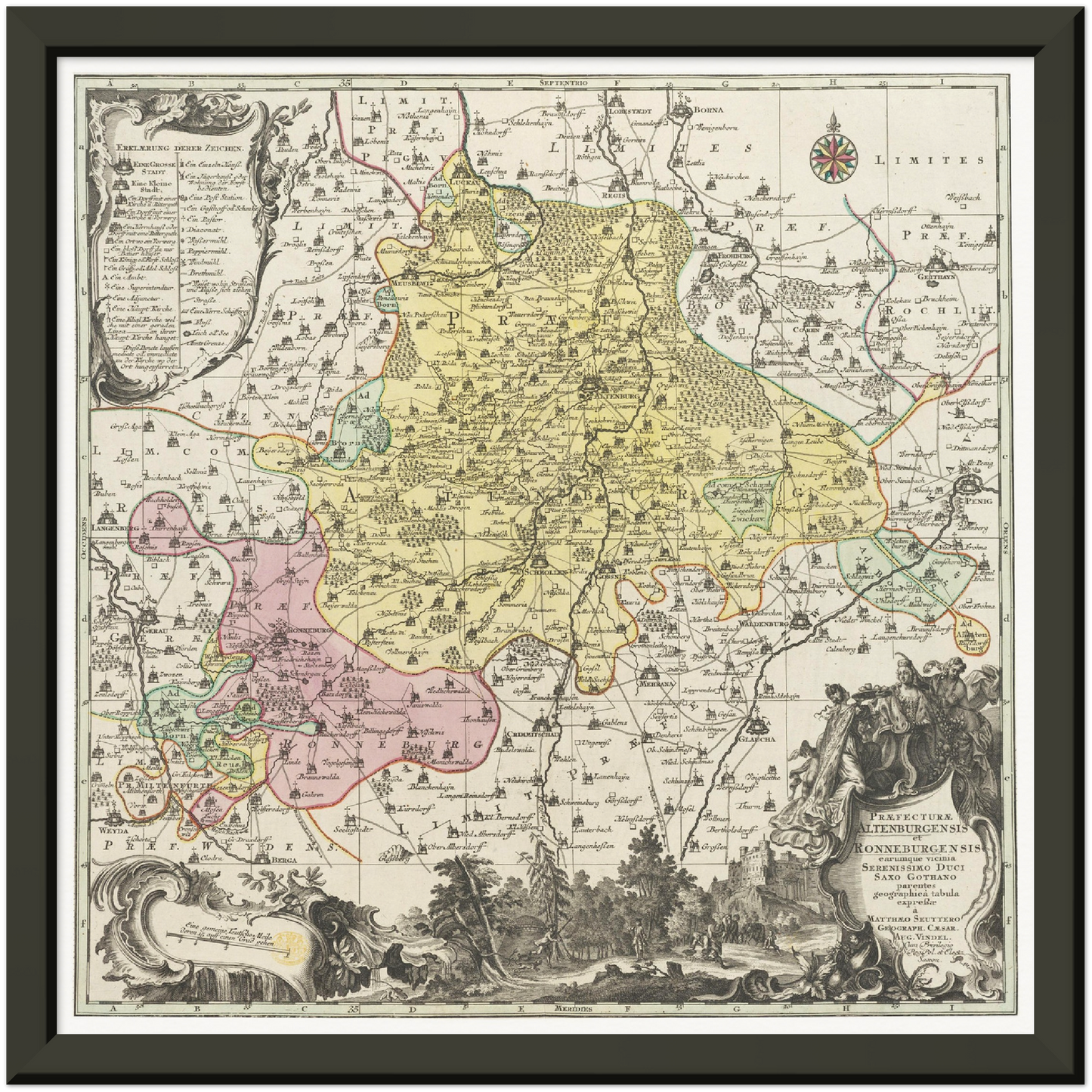 Historische Landkarte Altenburg um 1750