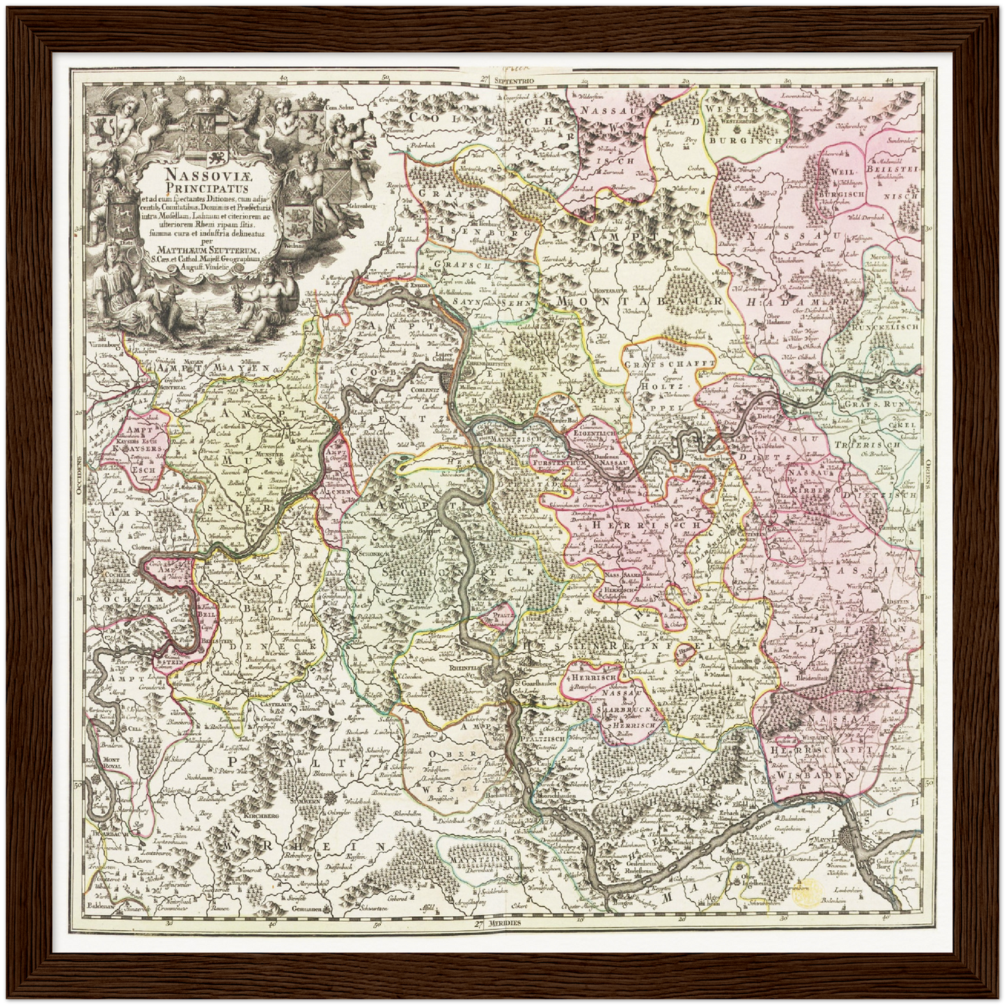 Historische Landkarte Nassau um 1750