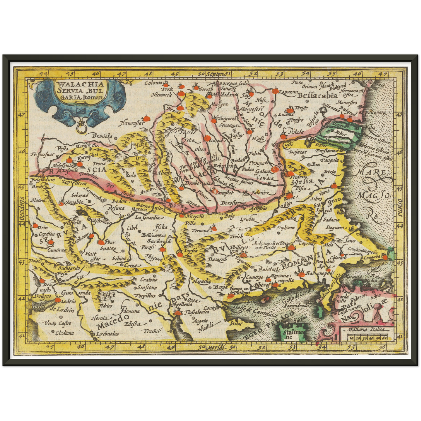 Historische Landkarte Wallachei um 1609
