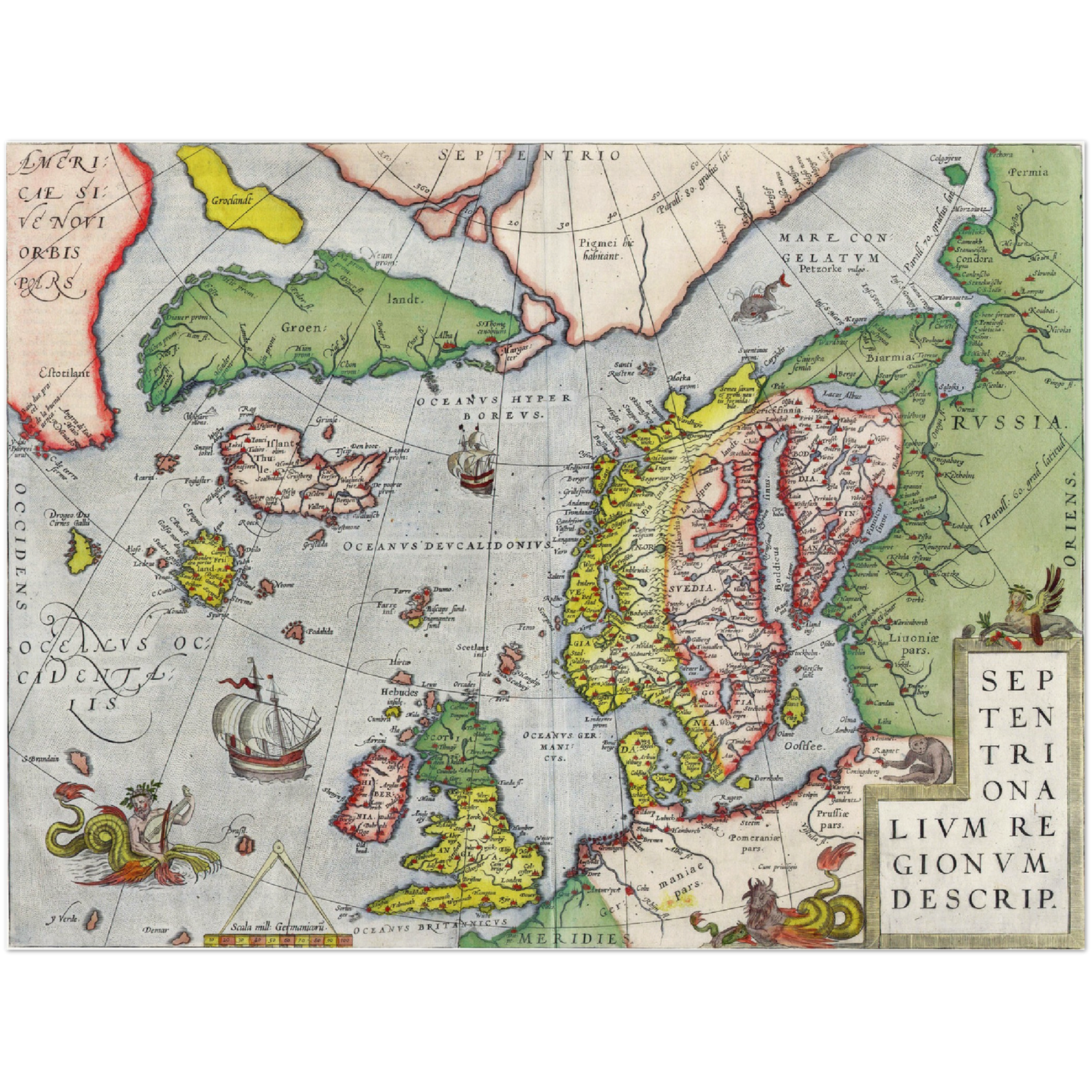 Historische Landkarte Nordeuropa um 1580