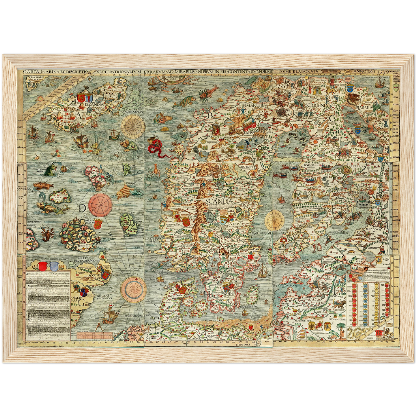 Historische Landkarte Nordeuropa um 1539