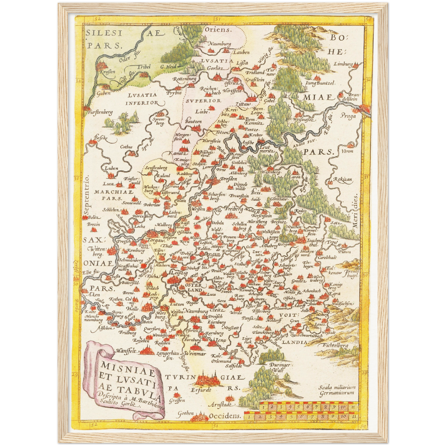 Historische Landkarte Meißen um 1609