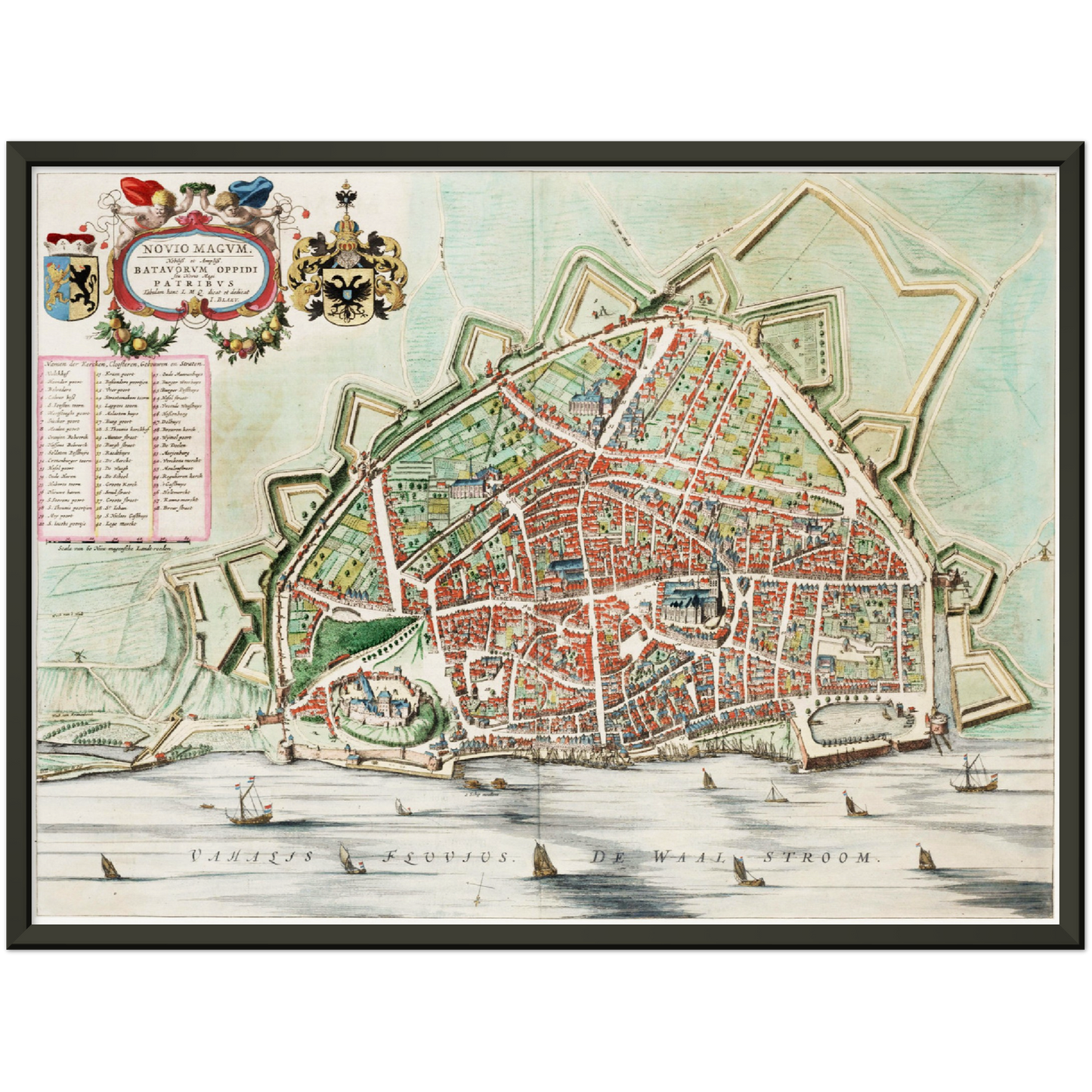 Historischer Stadtplan Nijmegen um 1649