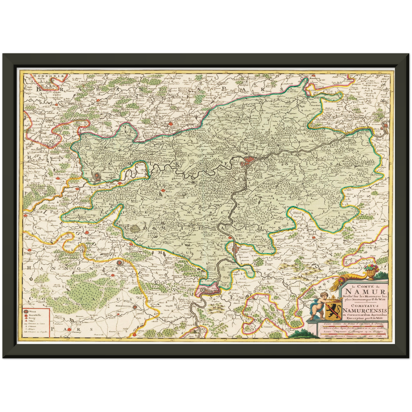 Historische Landkarte Namur um 1670