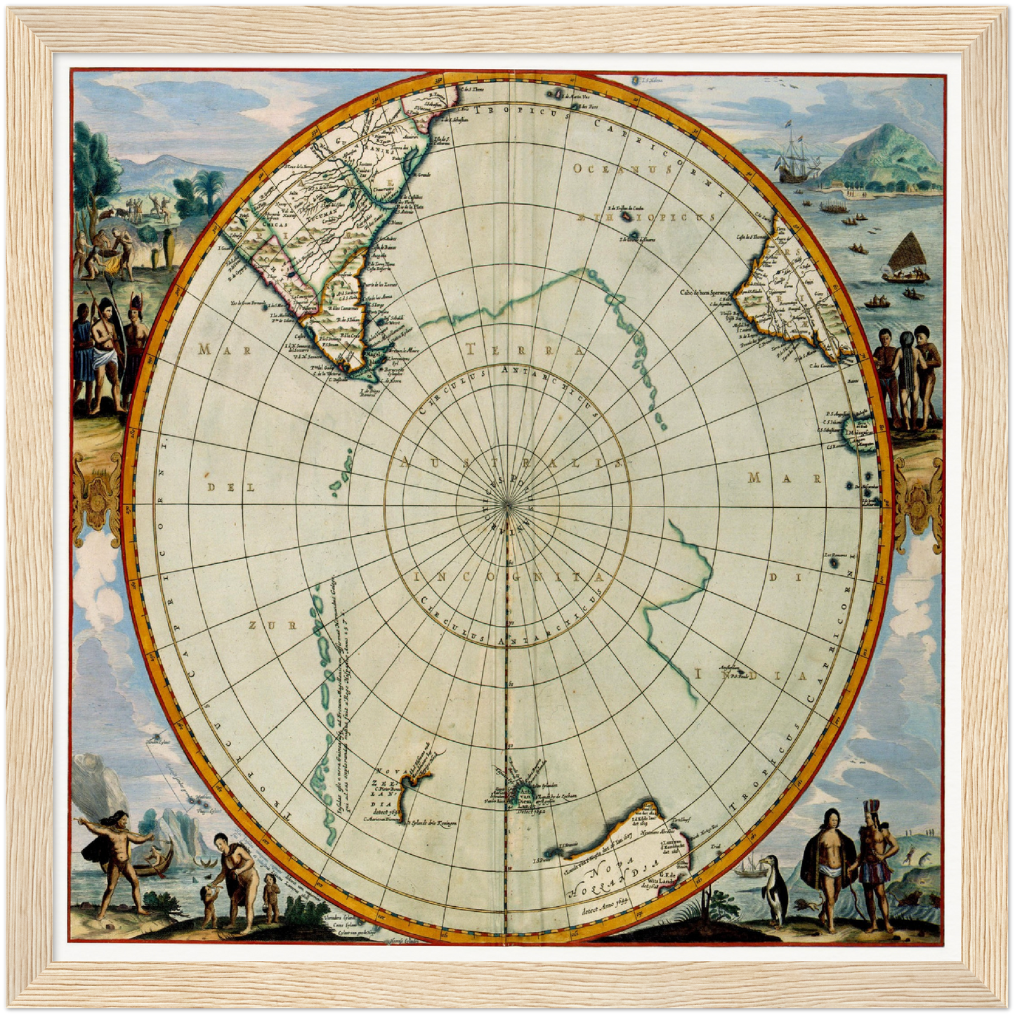 Historische Landkarte Antarktis um 1690