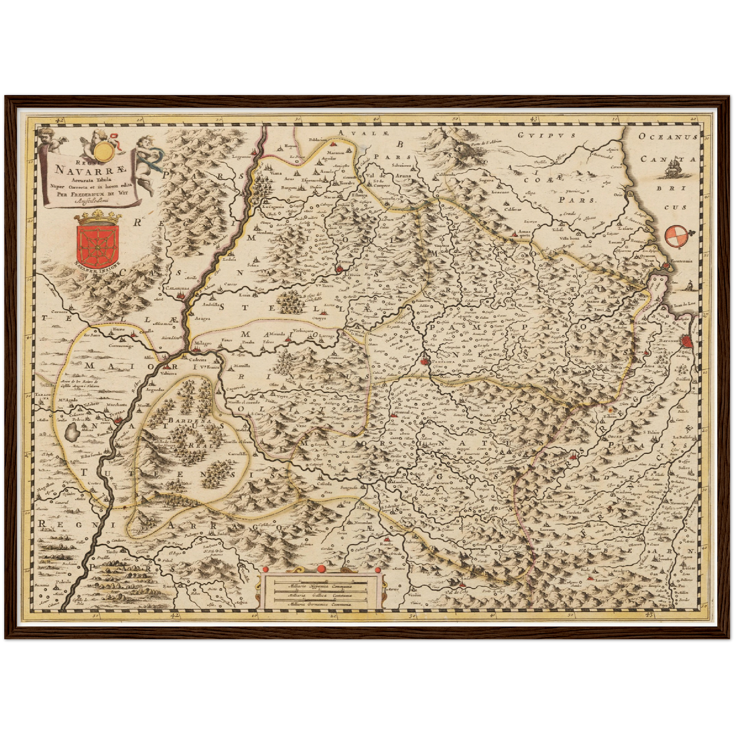 Historische Landkarte Navarra um 1698