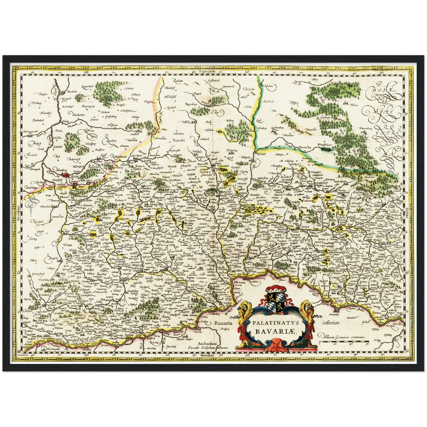 Historische Landkarte Oberpfalz um 1647