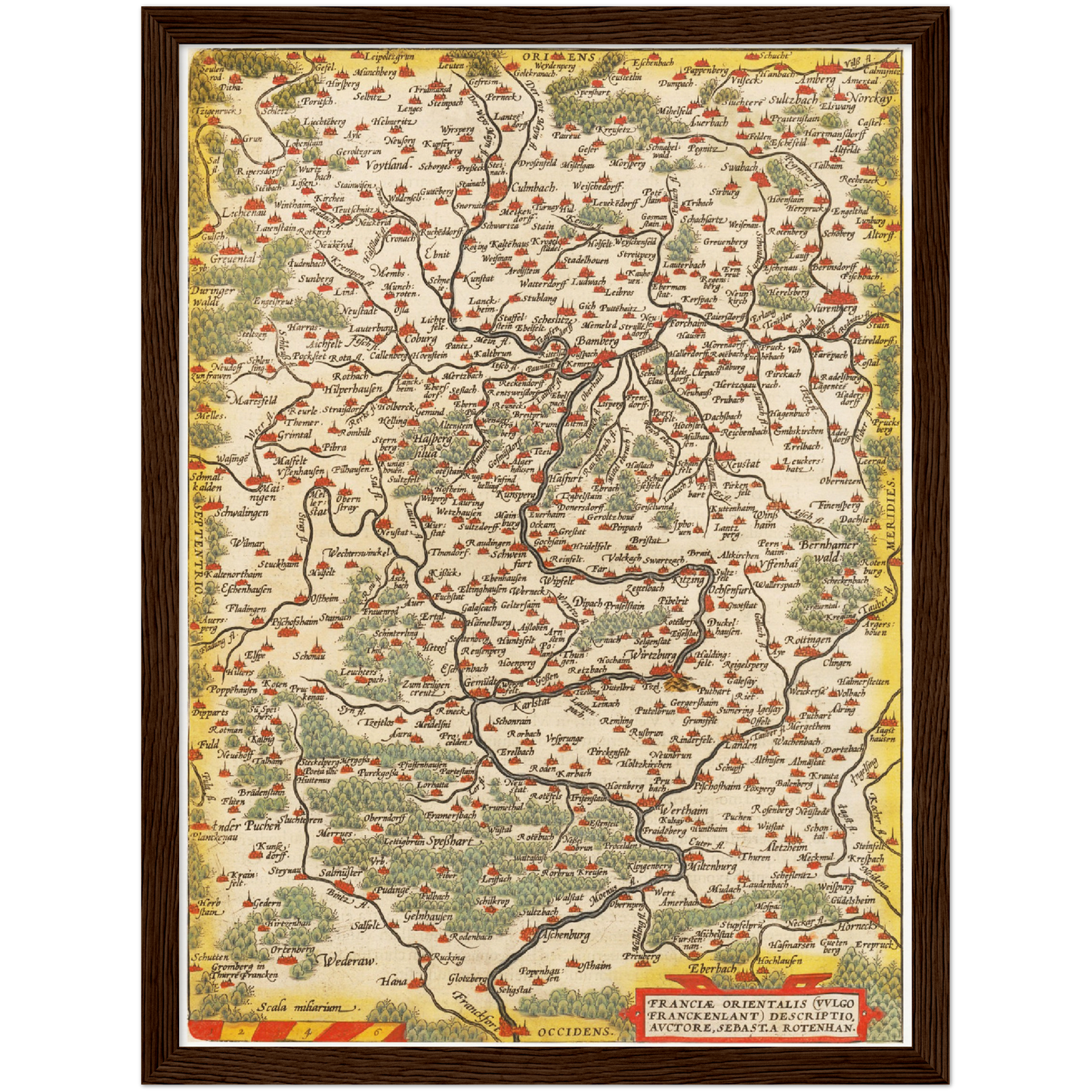 Historische Landkarte Franken um 1609