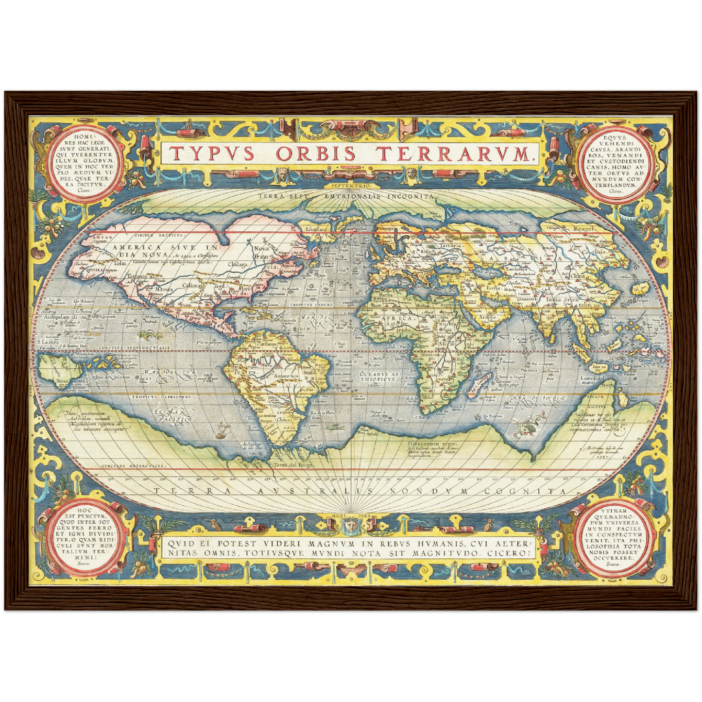 Historische Weltkarte um 1570
