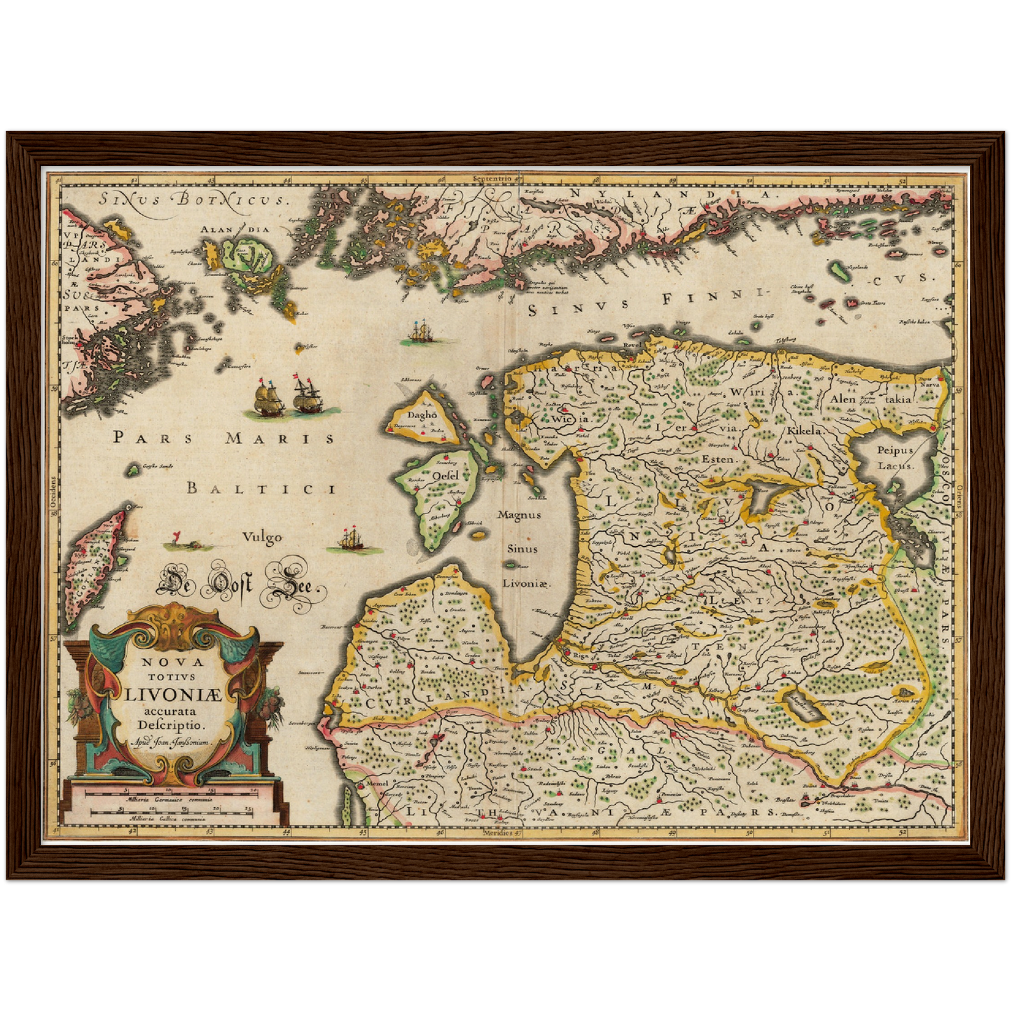 Historische Landkarte Estland um 1642