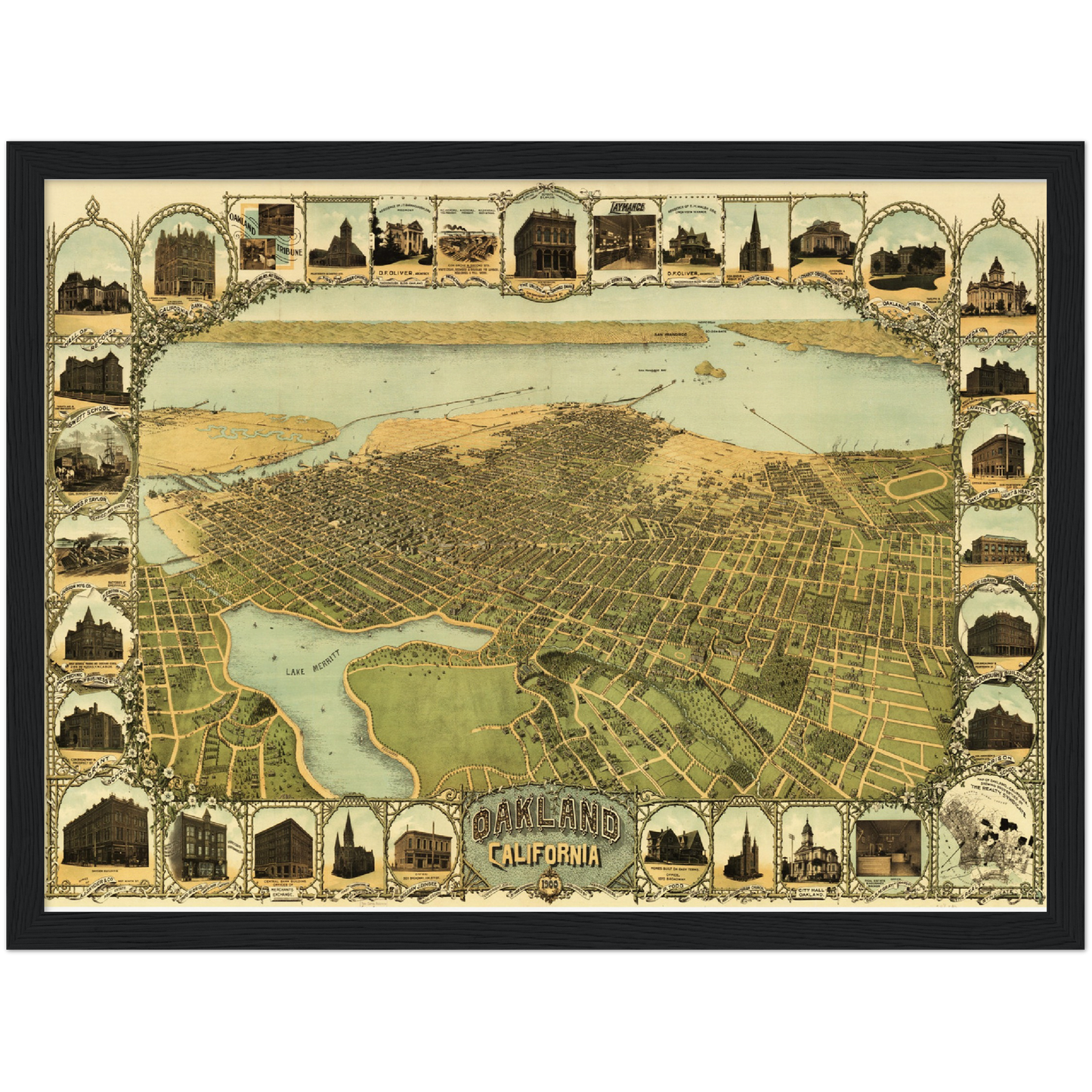 Historische Stadtansicht Oakland um 1900