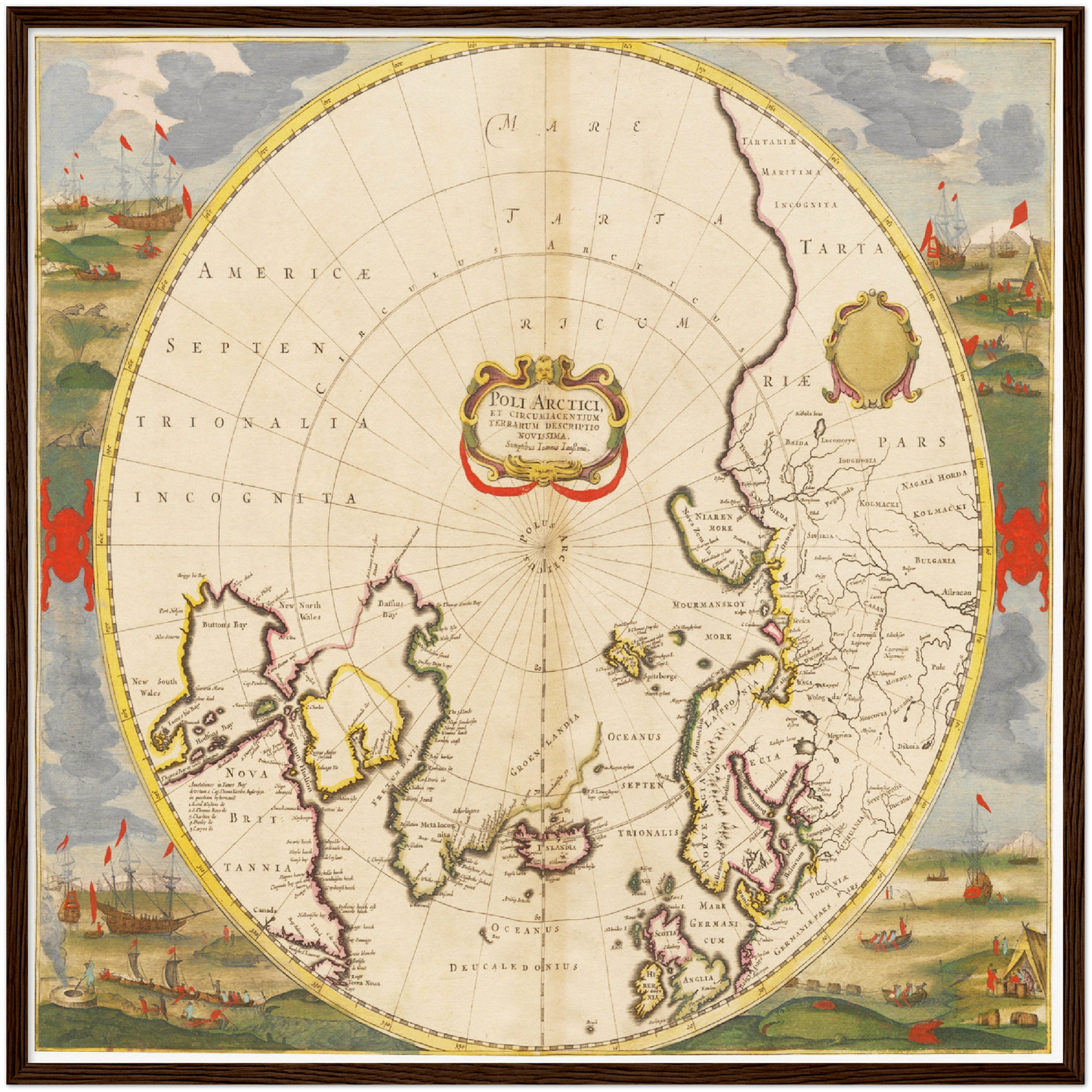 Historische Landkarte Arktis um 1694