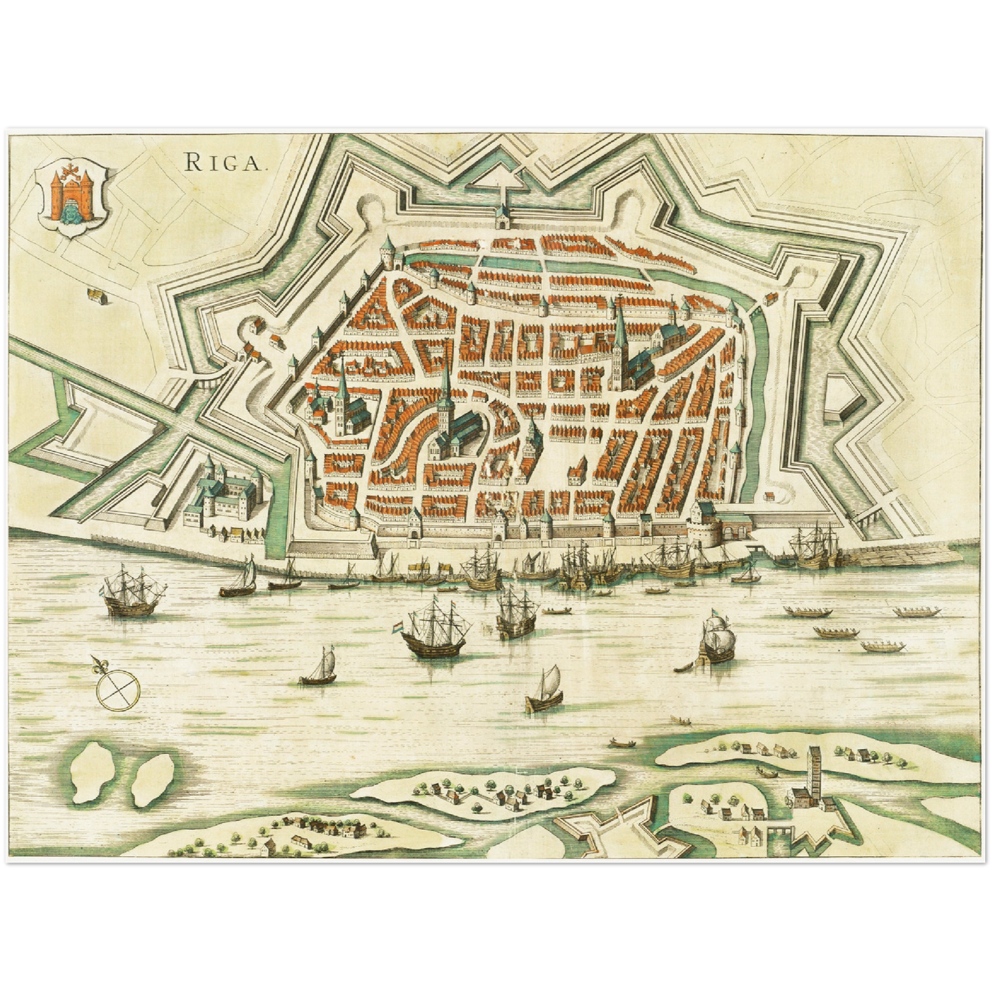 Historischer Stadtplan Riga um 1612