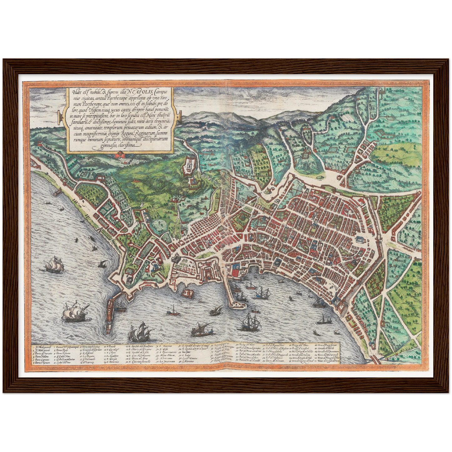 Historische Stadtansicht Neapel um 1609
