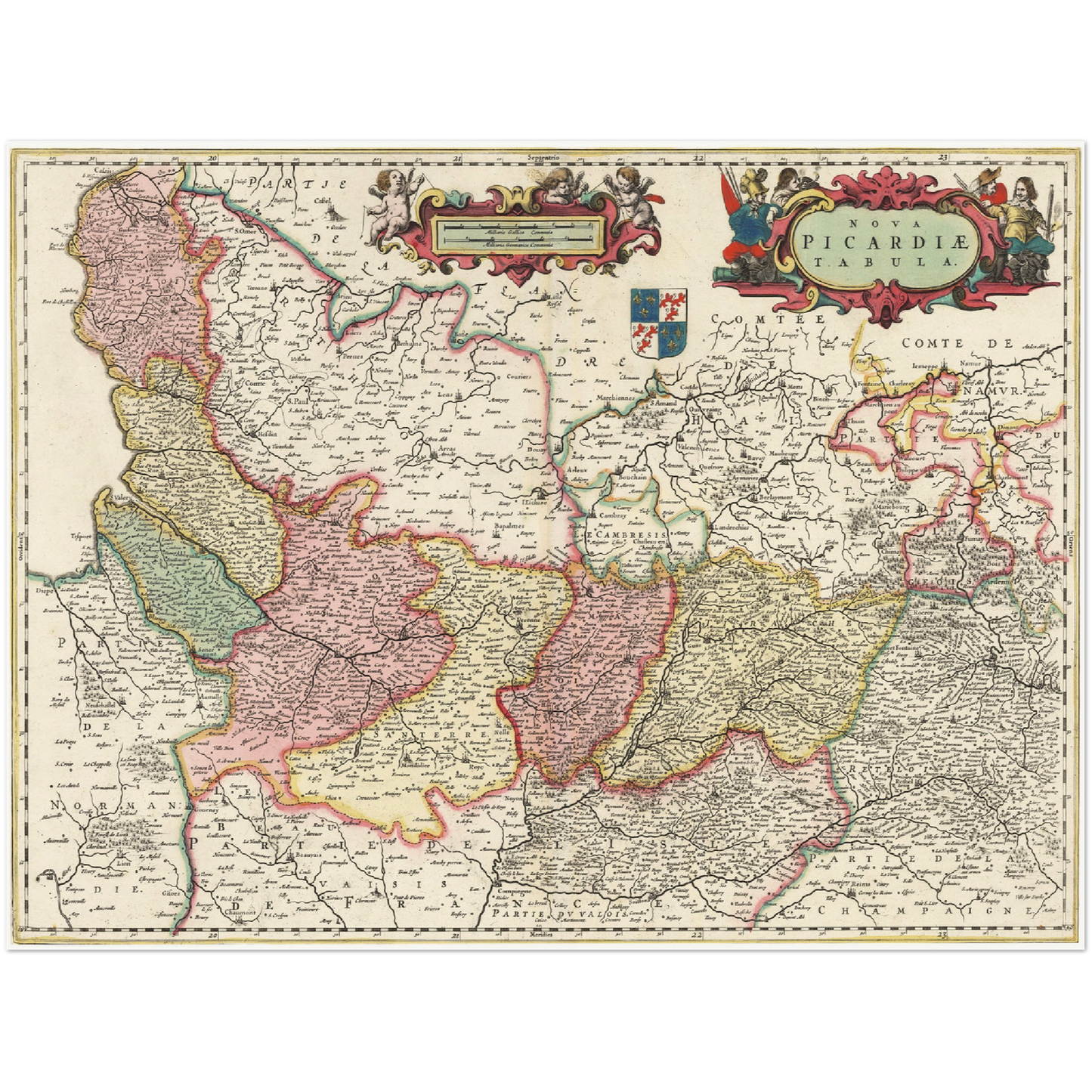 Historische Landkarte Picardie um 1650