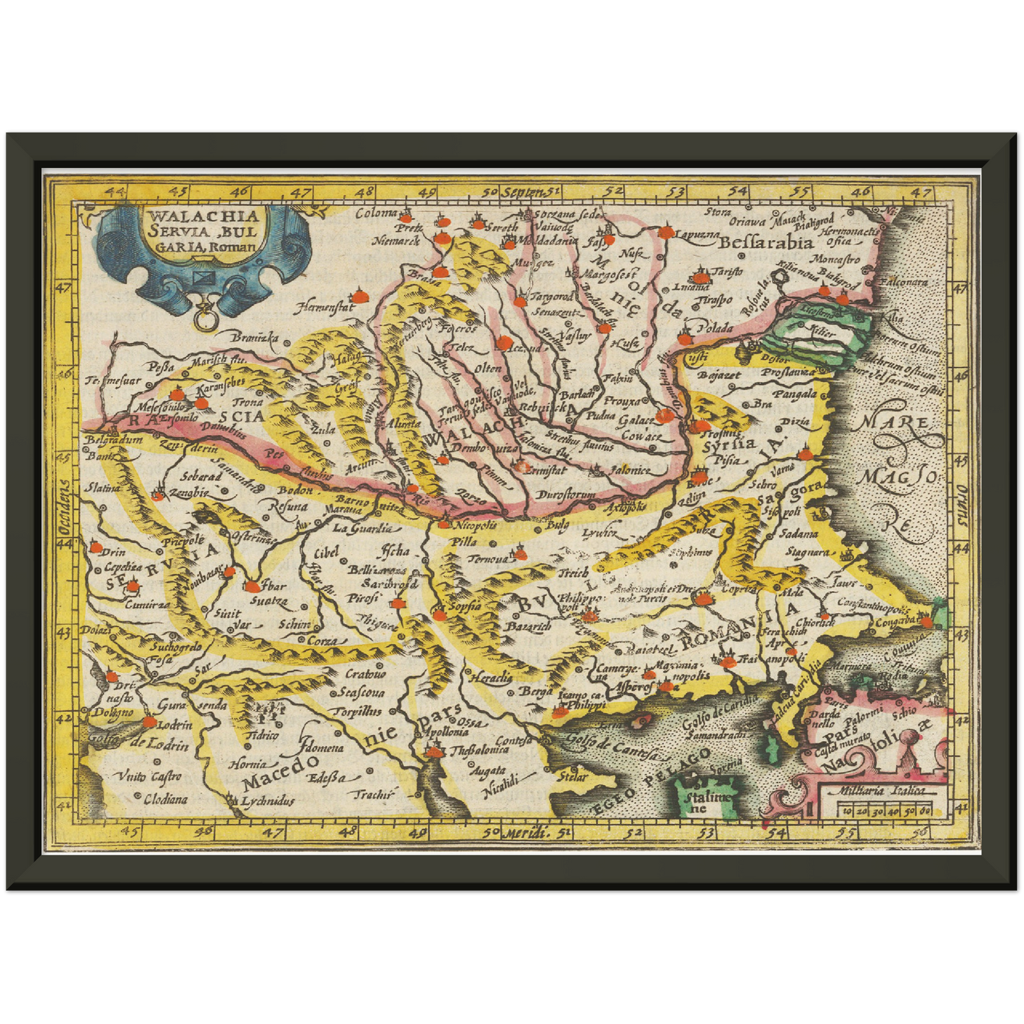 Historische Landkarte Wallachei um 1609