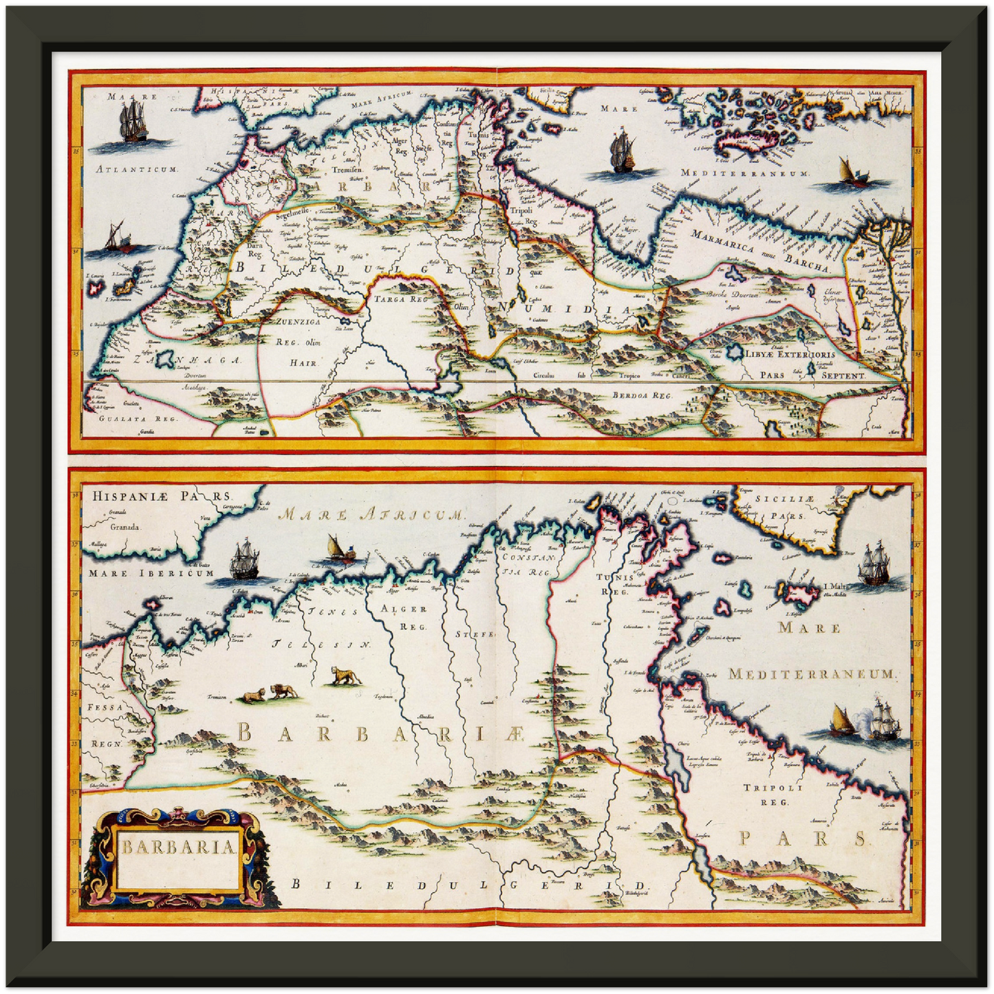 Historische Landkarte Maghreb um 1690