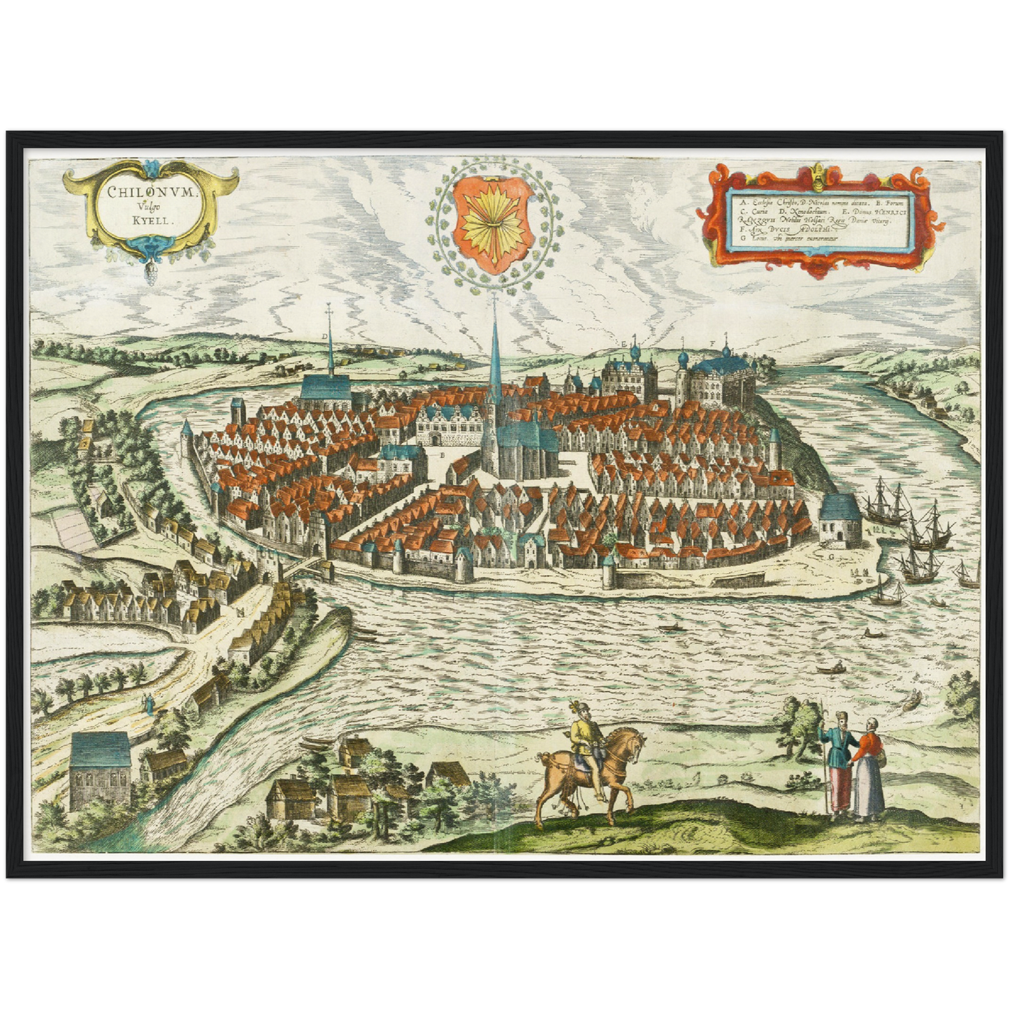 Historische Stadtansicht Kiel um 1612