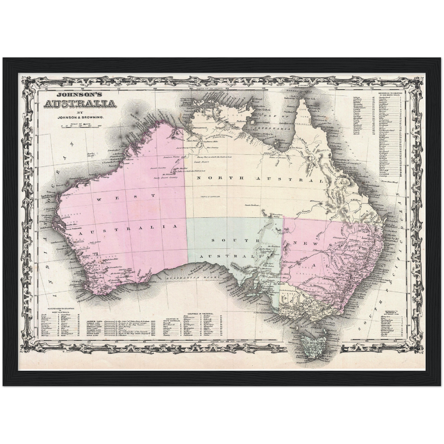 Historische Landkarte Australien um 1861