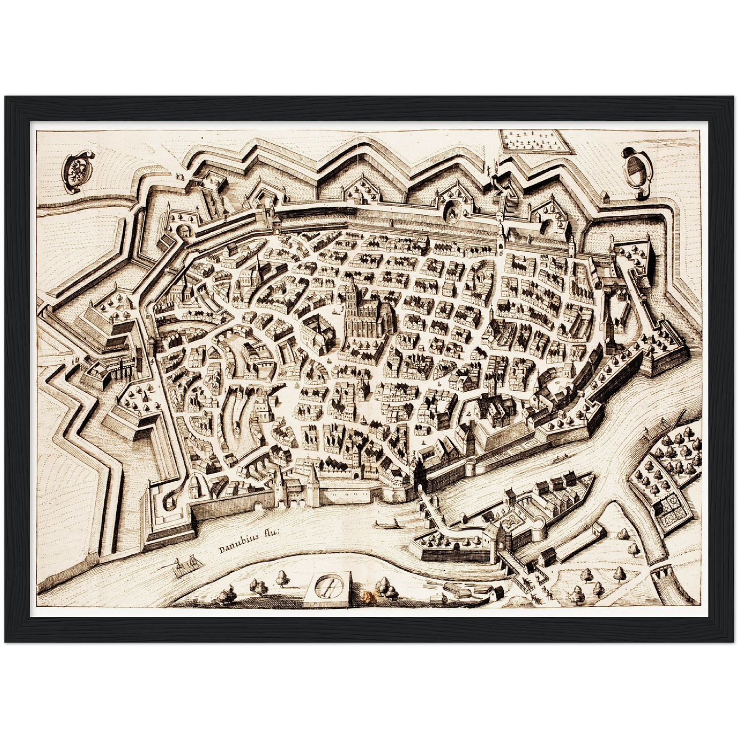 Historischer Stadtplan Ulm um 1642