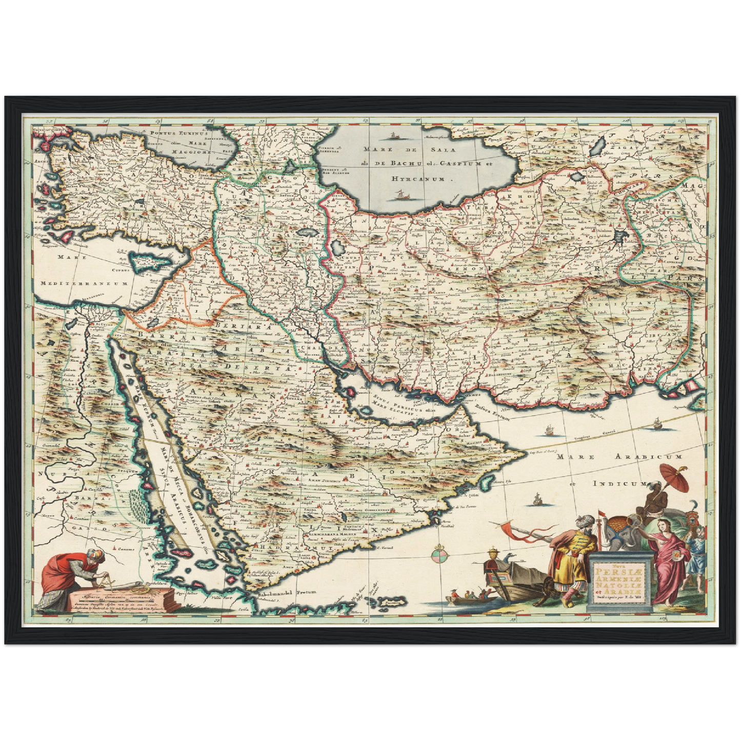 Historische Landkarte Arabien & Persien um 1680